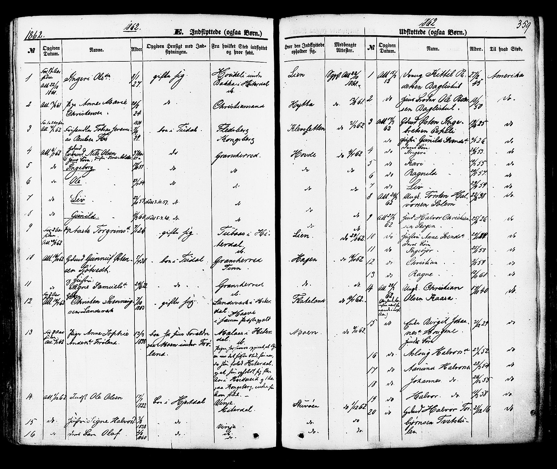 Hjartdal kirkebøker, AV/SAKO-A-270/F/Fa/L0009: Parish register (official) no. I 9, 1860-1879, p. 359