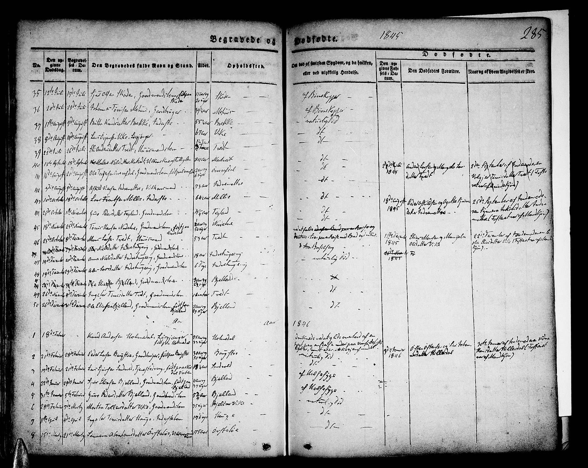 Skånevik sokneprestembete, AV/SAB-A-77801/H/Haa: Parish register (official) no. A 4, 1828-1848, p. 285