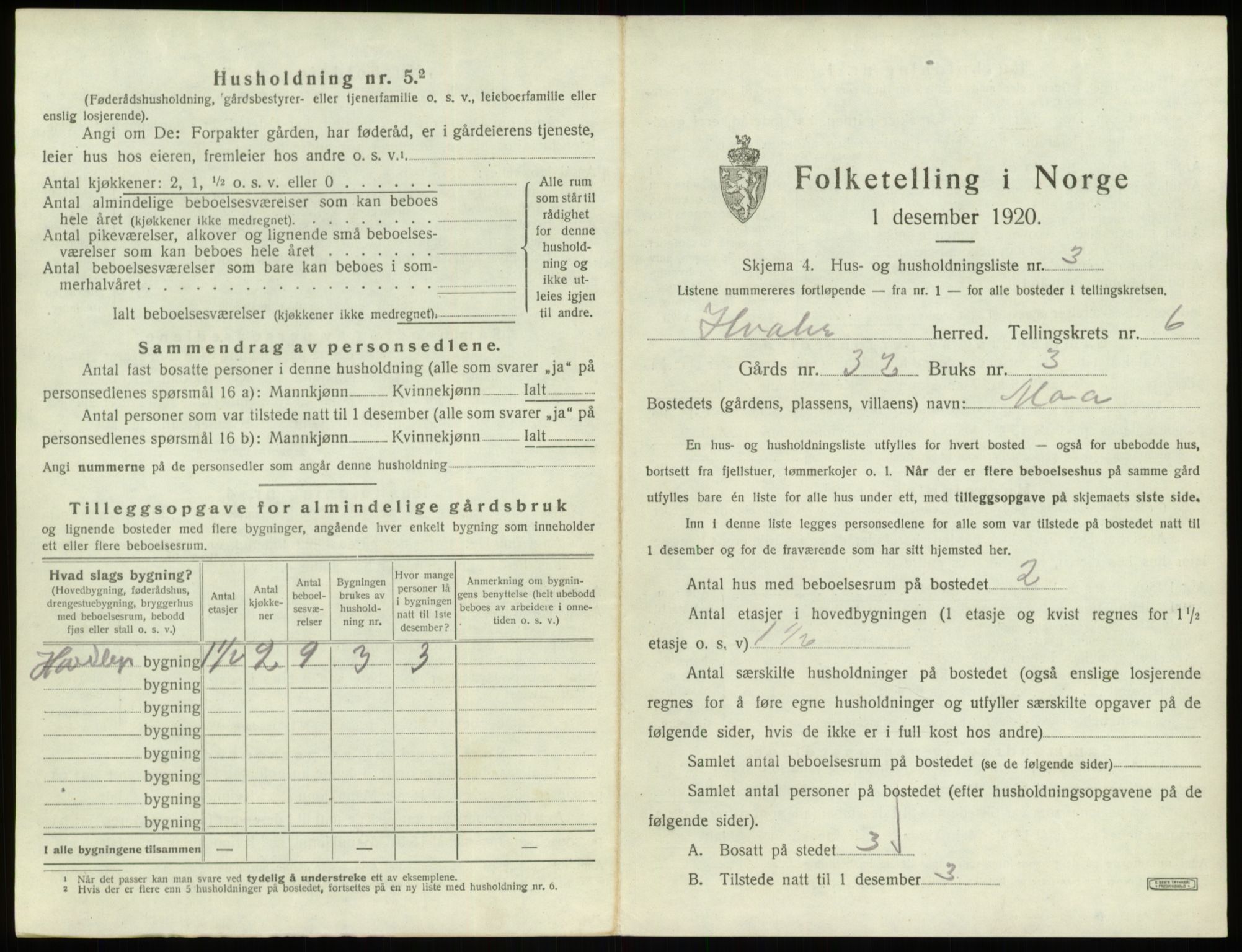 SAO, 1920 census for Hvaler, 1920, p. 997