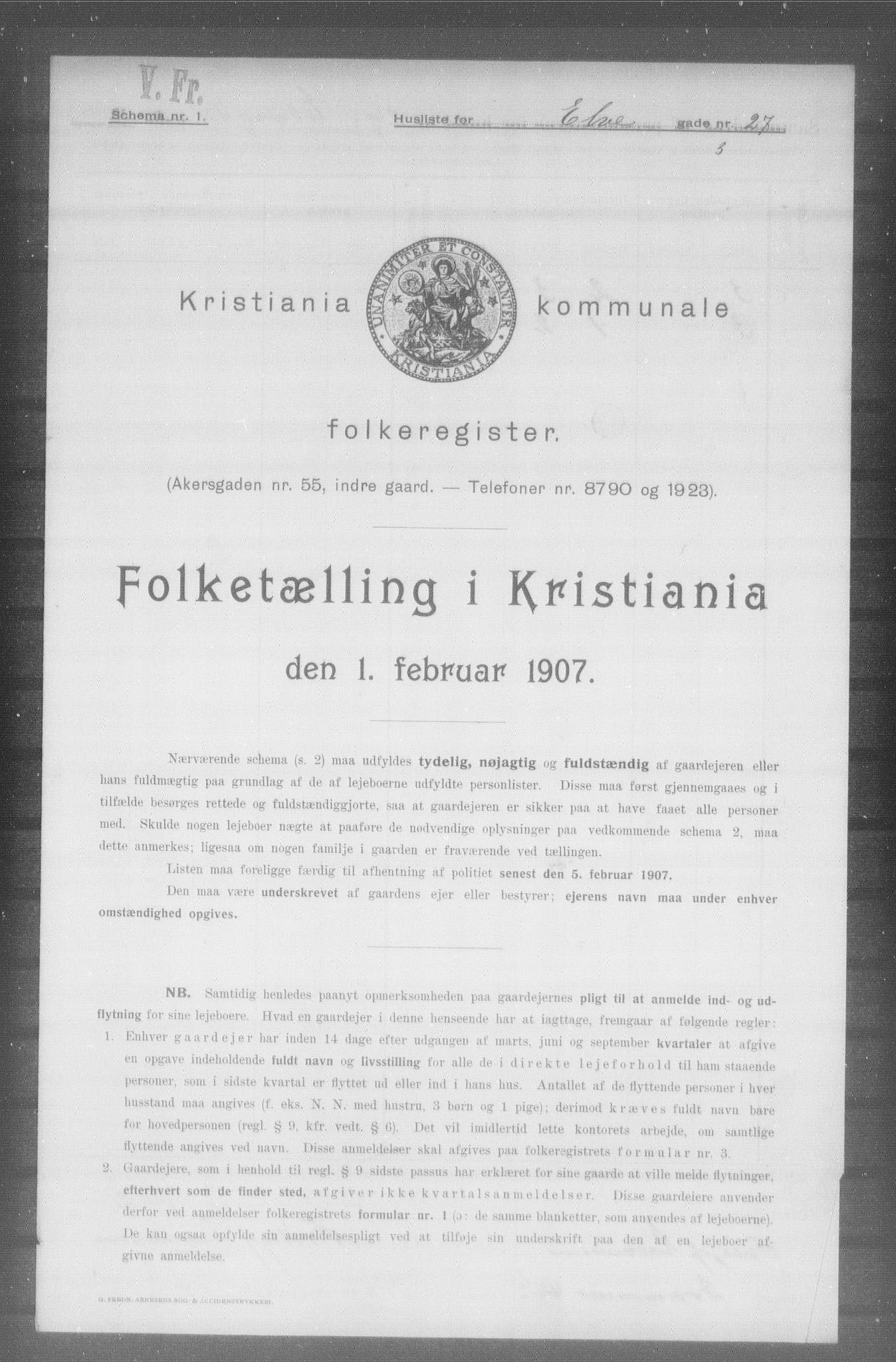 OBA, Municipal Census 1907 for Kristiania, 1907, p. 10565