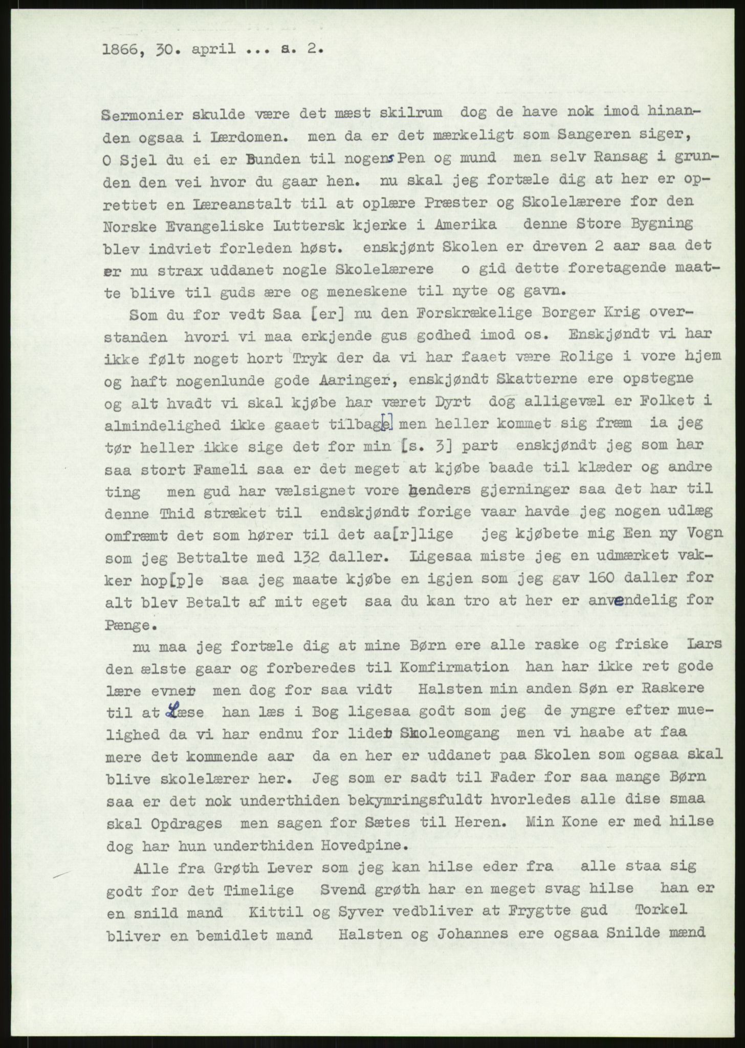 Samlinger til kildeutgivelse, Amerikabrevene, AV/RA-EA-4057/F/L0019: Innlån fra Buskerud: Fonnem - Kristoffersen, 1838-1914, p. 77