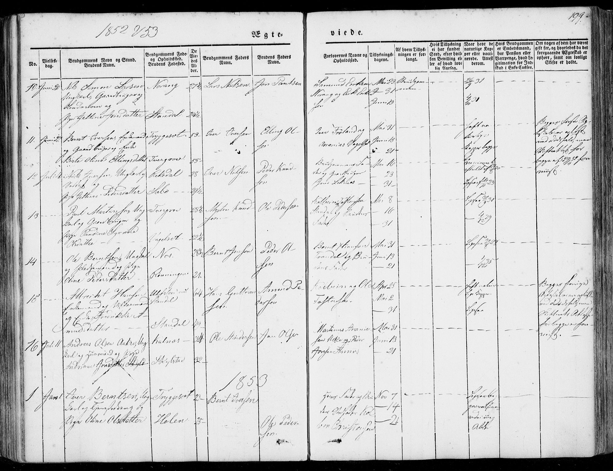 Ministerialprotokoller, klokkerbøker og fødselsregistre - Møre og Romsdal, SAT/A-1454/515/L0209: Parish register (official) no. 515A05, 1847-1868, p. 199