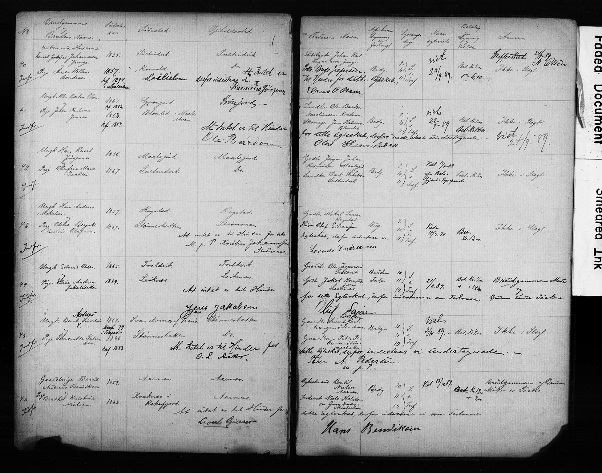 Lenvik sokneprestembete, AV/SATØ-S-1310/I/Ie/L0095: Banns register no. 95, 1868-1890