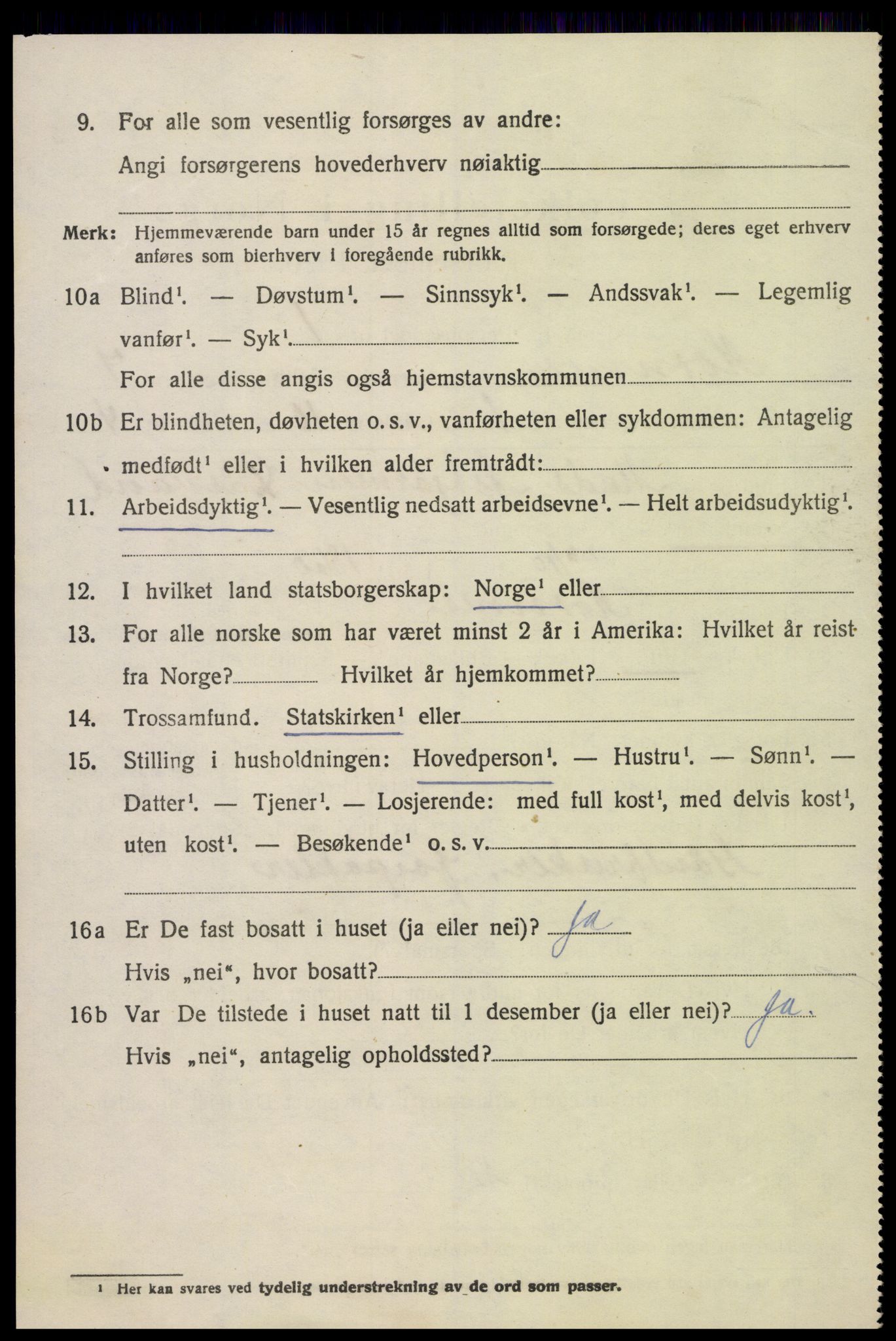 SAK, 1920 census for Hornnes, 1920, p. 1648