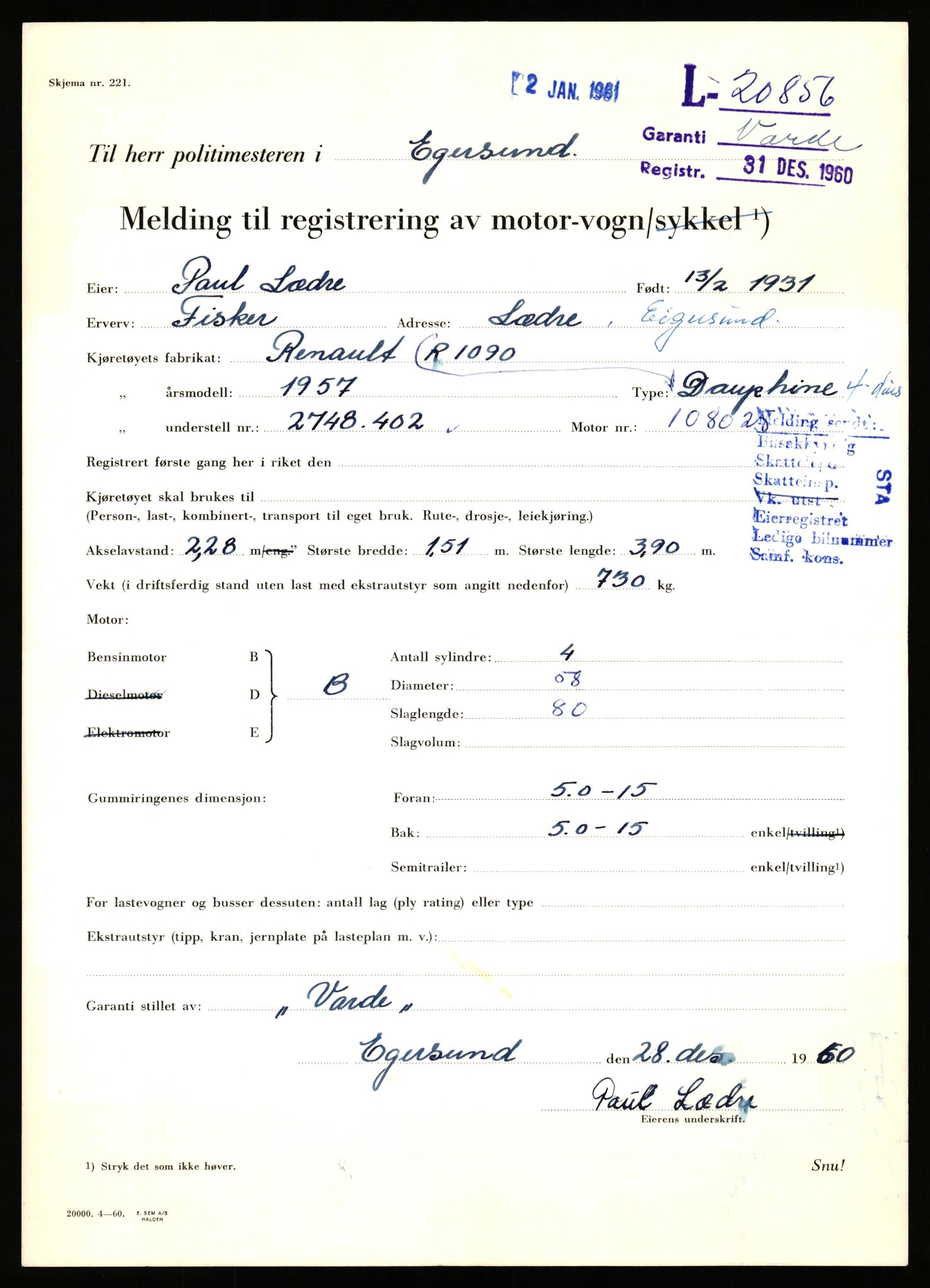 Stavanger trafikkstasjon, AV/SAST-A-101942/0/F/L0037: L-20500 - L-21499, 1930-1971, p. 1233