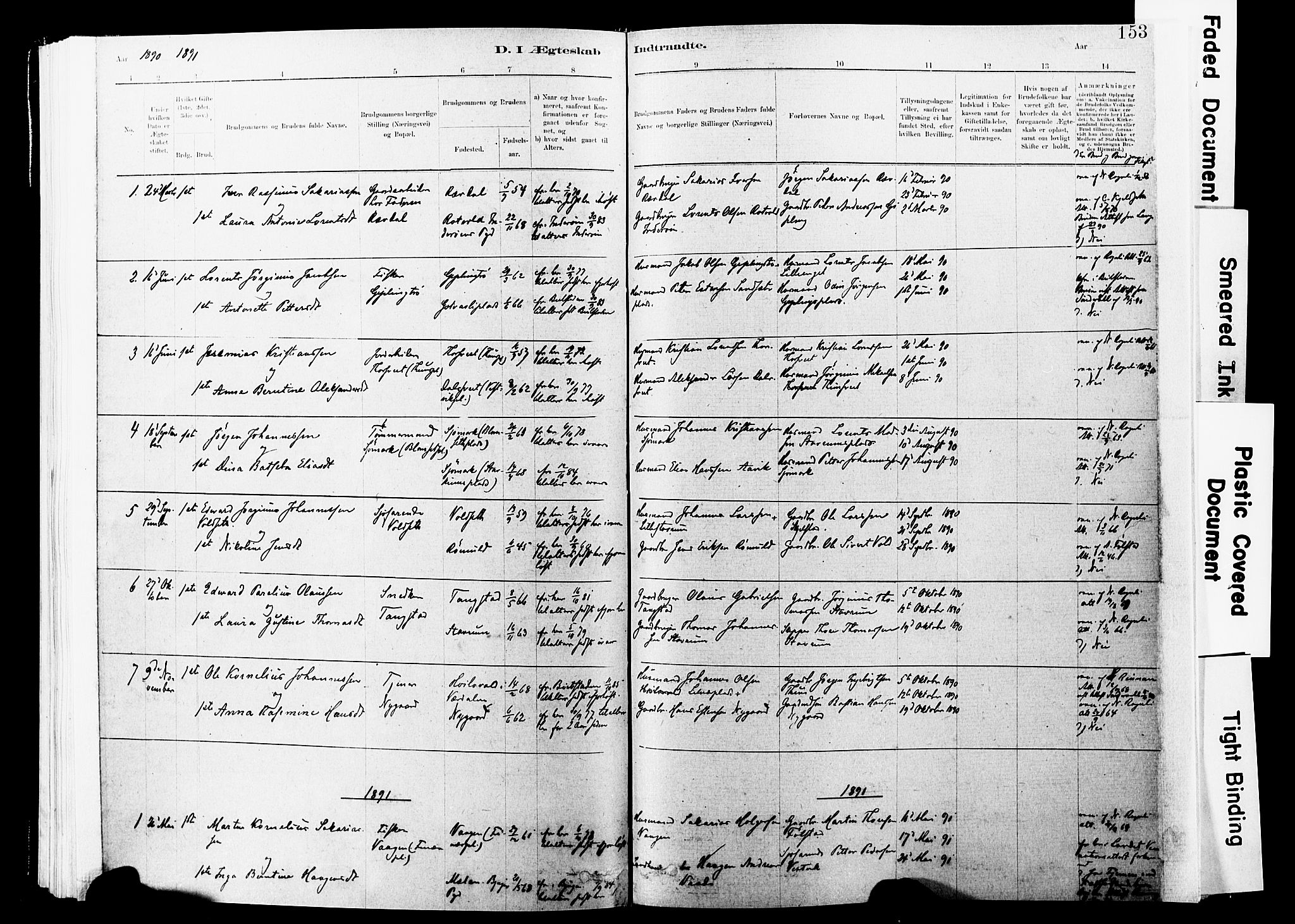 Ministerialprotokoller, klokkerbøker og fødselsregistre - Nord-Trøndelag, SAT/A-1458/744/L0420: Parish register (official) no. 744A04, 1882-1904, p. 153