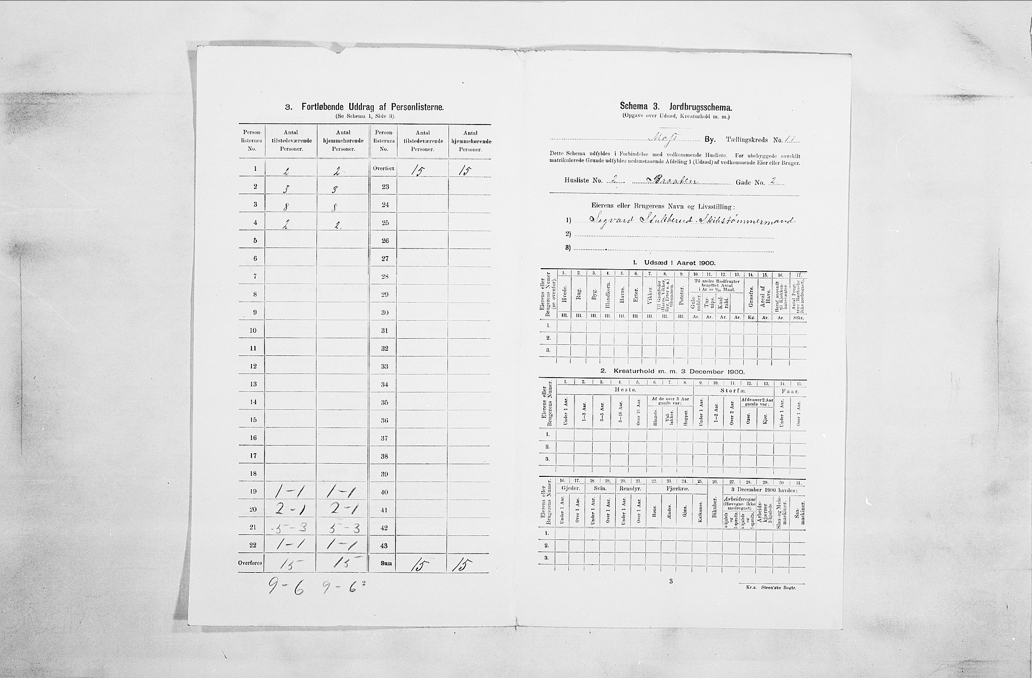 SAO, 1900 census for Moss, 1900