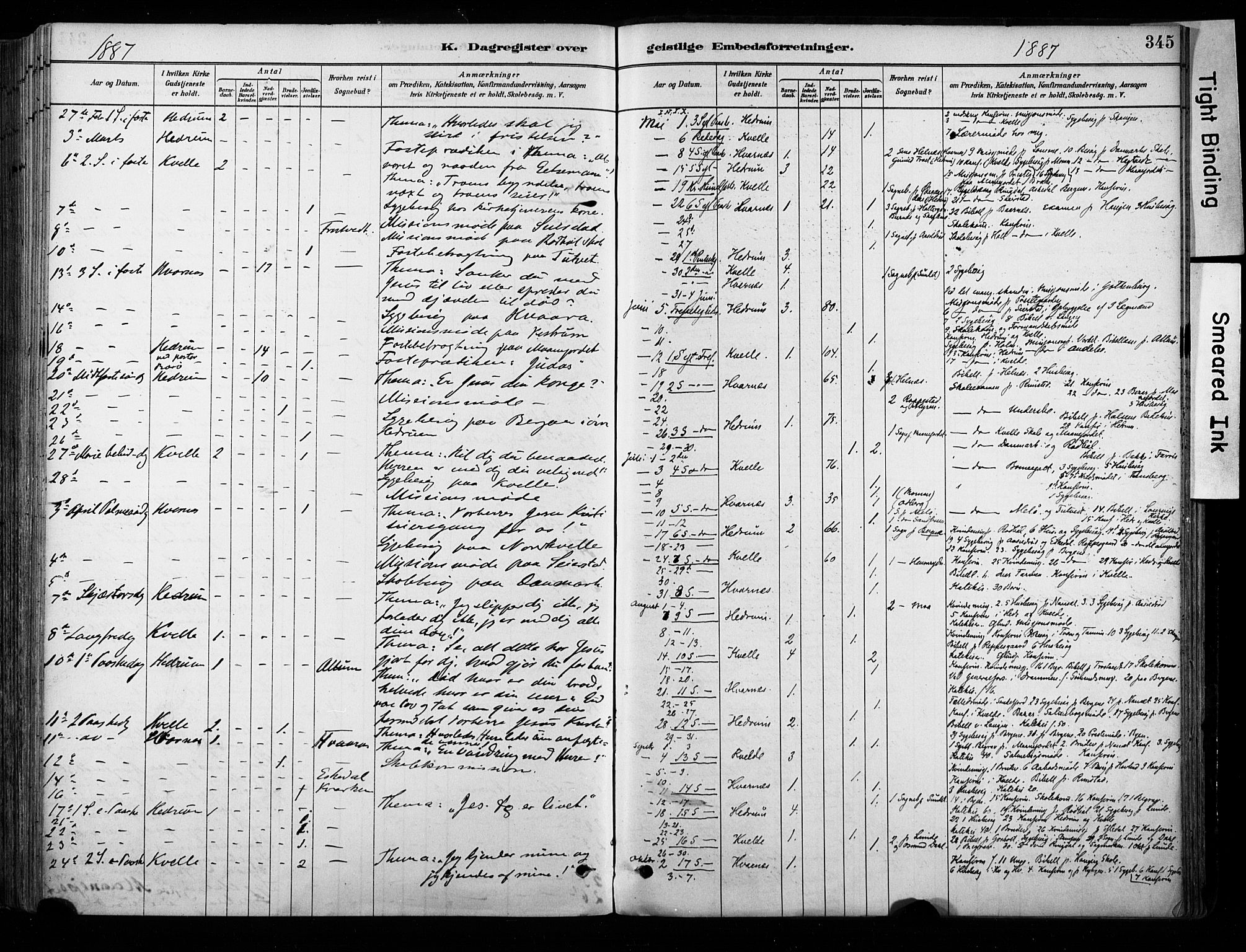 Hedrum kirkebøker, AV/SAKO-A-344/F/Fa/L0009: Parish register (official) no. I 9, 1881-1903, p. 345