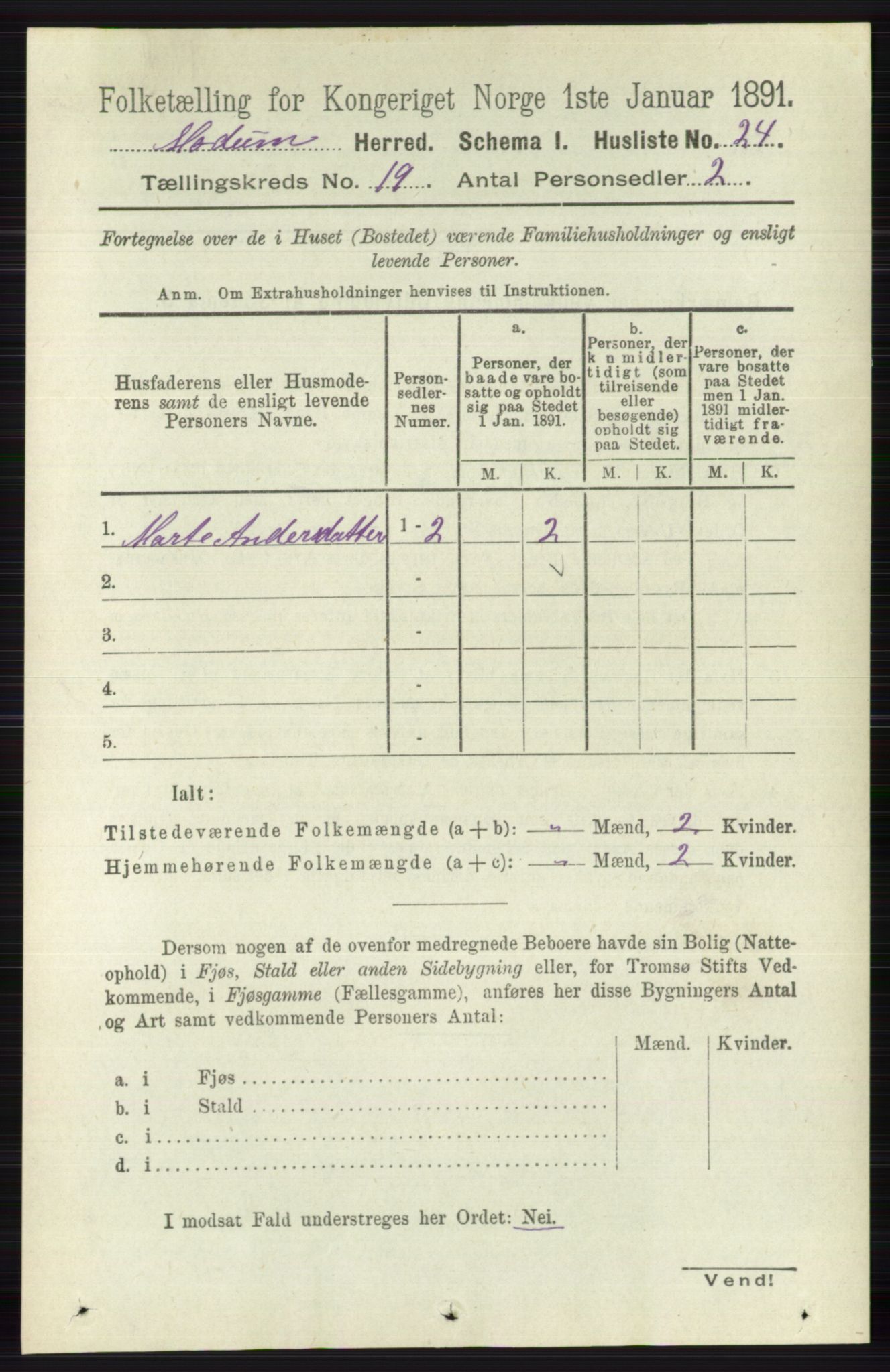 RA, 1891 census for 0623 Modum, 1891, p. 7601