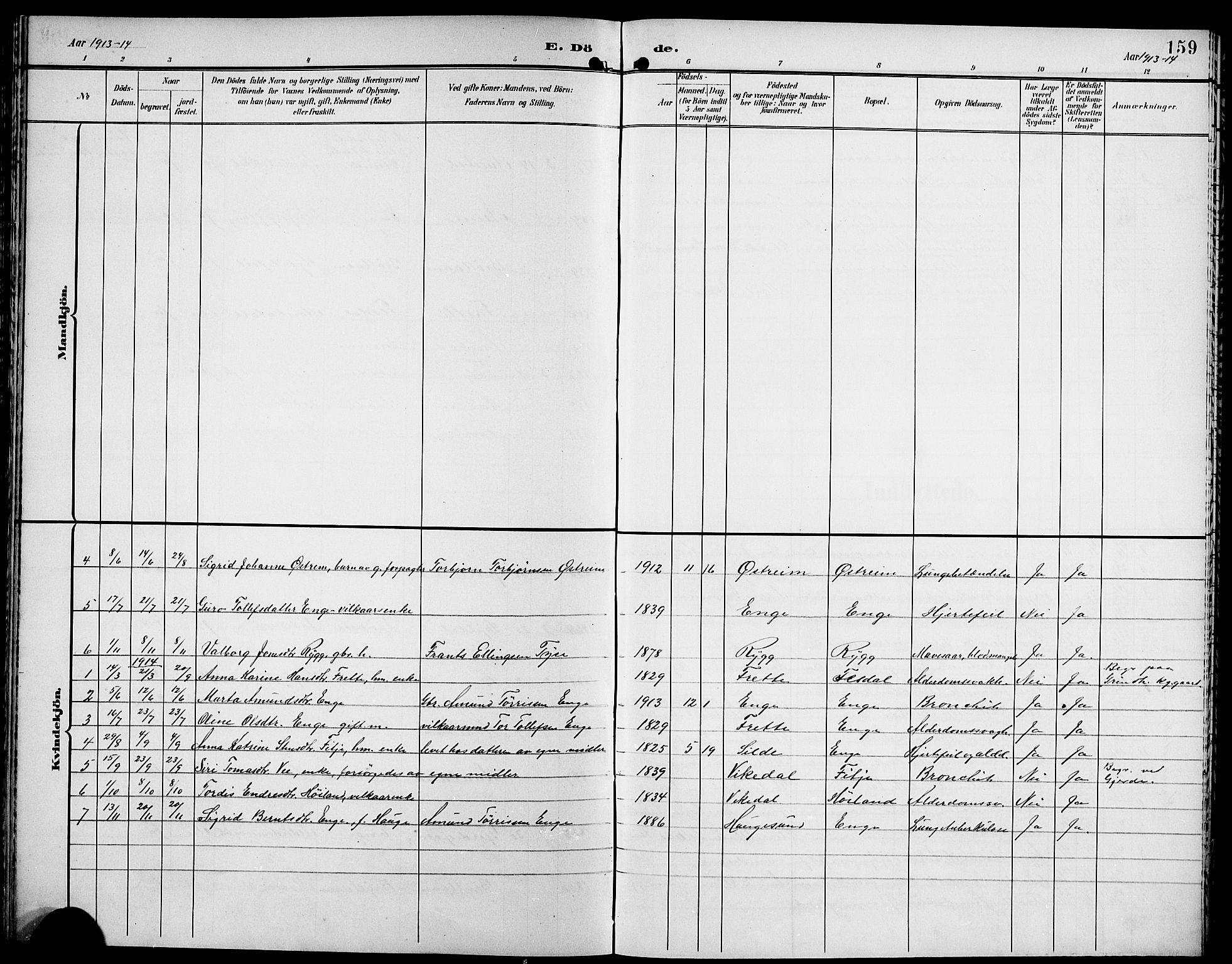Etne sokneprestembete, SAB/A-75001/H/Hab: Parish register (copy) no. A 6, 1897-1924, p. 159
