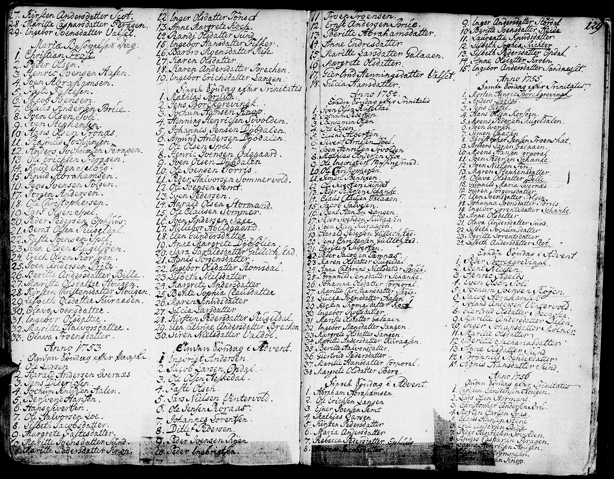 Ministerialprotokoller, klokkerbøker og fødselsregistre - Sør-Trøndelag, SAT/A-1456/681/L0925: Parish register (official) no. 681A03, 1727-1766, p. 129