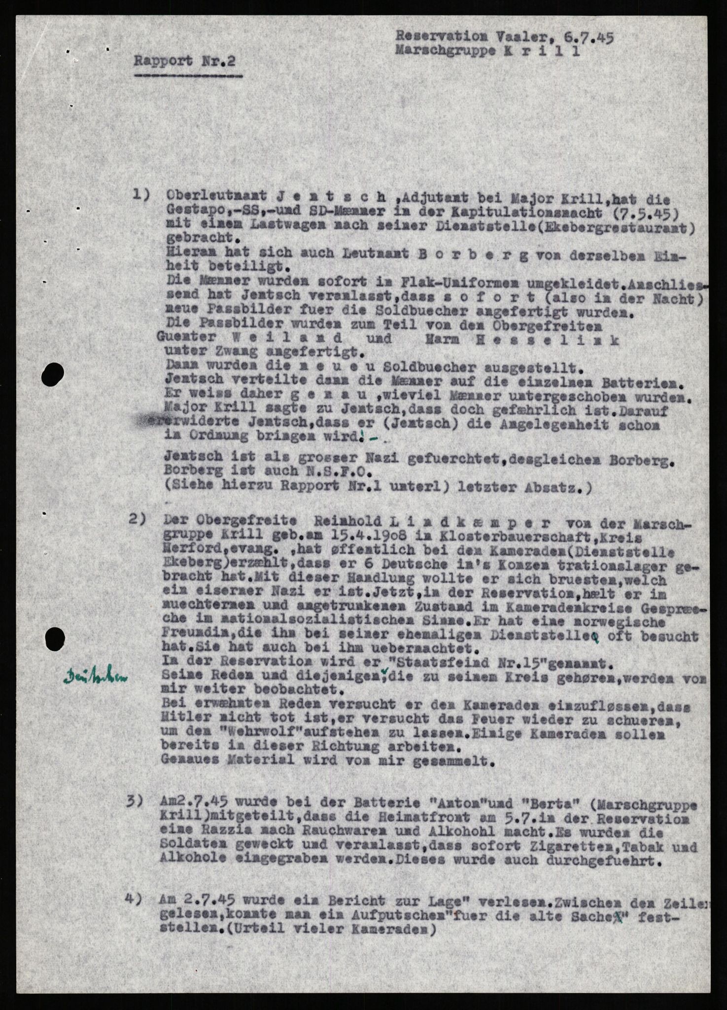 Forsvaret, Forsvarets overkommando II, AV/RA-RAFA-3915/D/Db/L0016: CI Questionaires. Tyske okkupasjonsstyrker i Norge. Tyskere., 1945-1946, p. 792