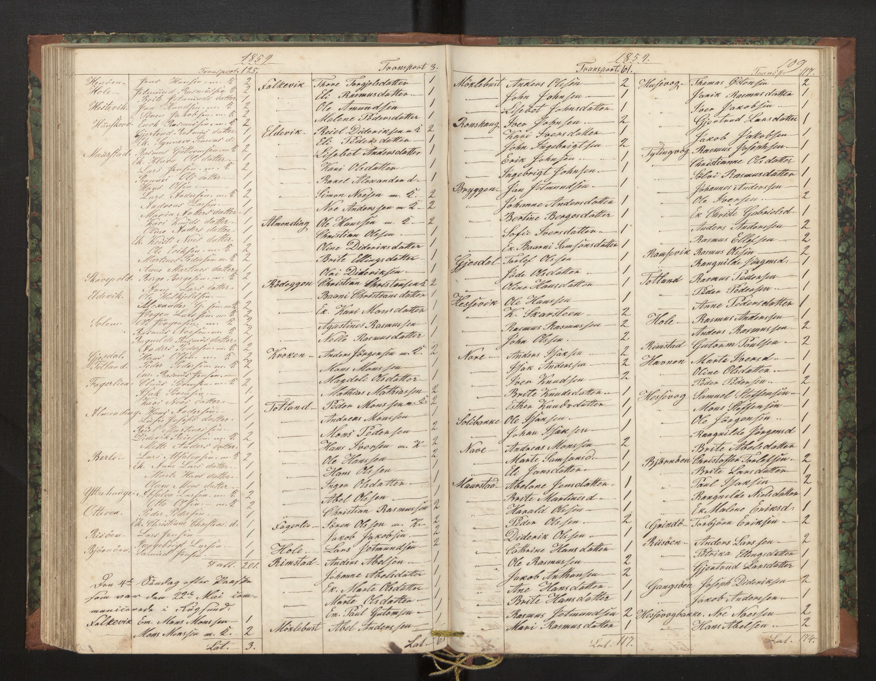 Davik sokneprestembete, AV/SAB-A-79701/H/Hb/Hba/L0002: Communicants register no. 2, 1851-1862, p. 109