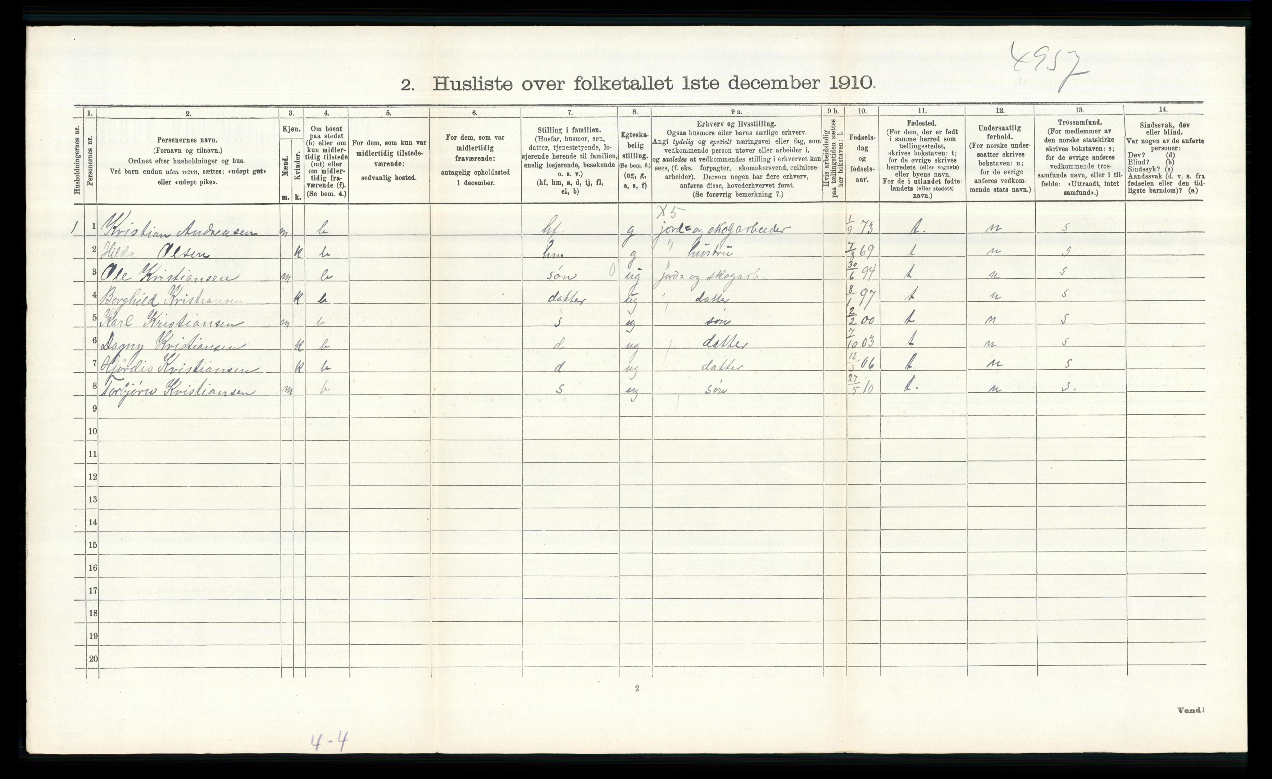 RA, 1910 census for Ullensaker, 1910, p. 1772