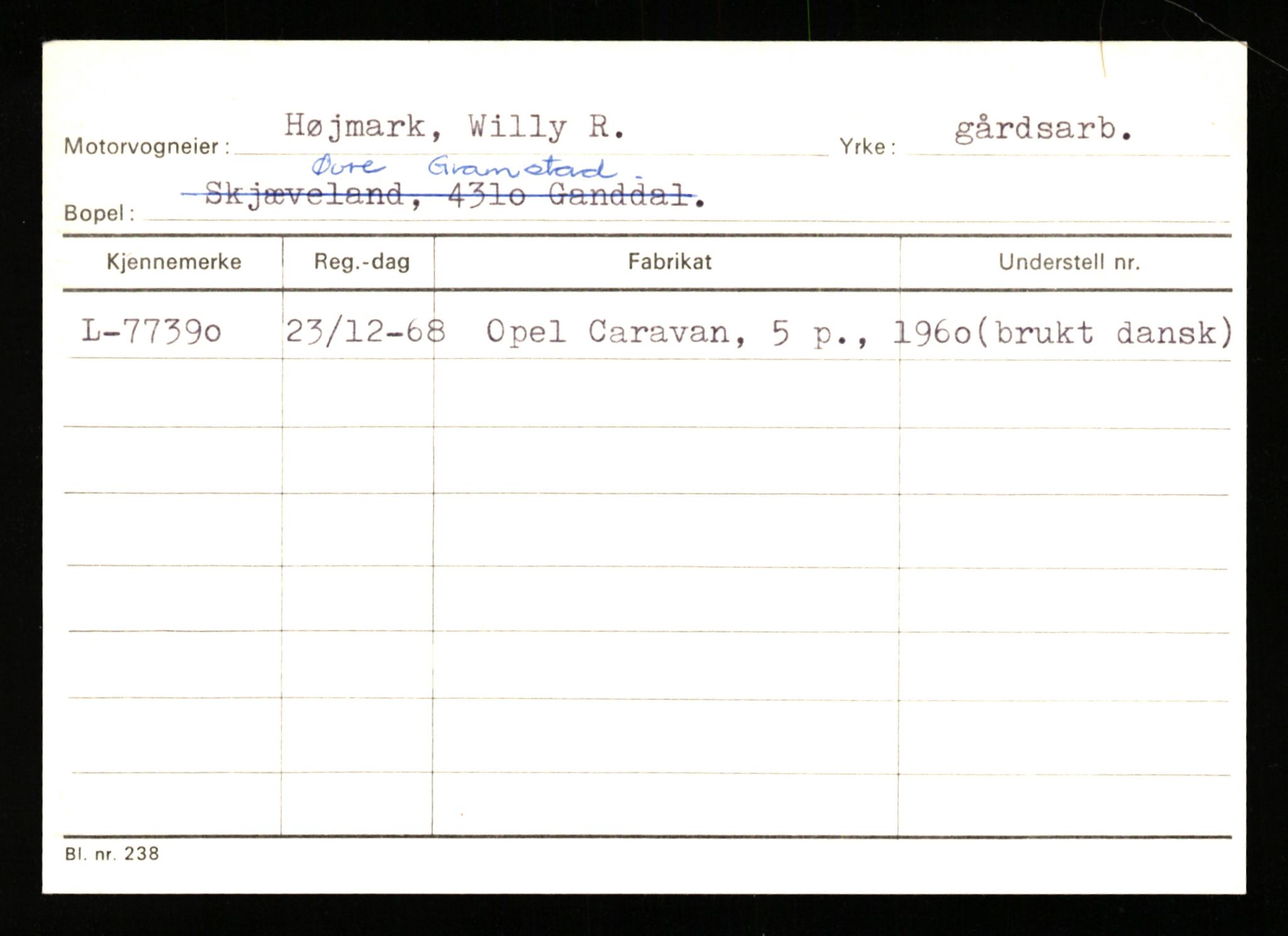 Stavanger trafikkstasjon, AV/SAST-A-101942/0/H/L0017: Høymark - Isaksen, 1930-1971, p. 1