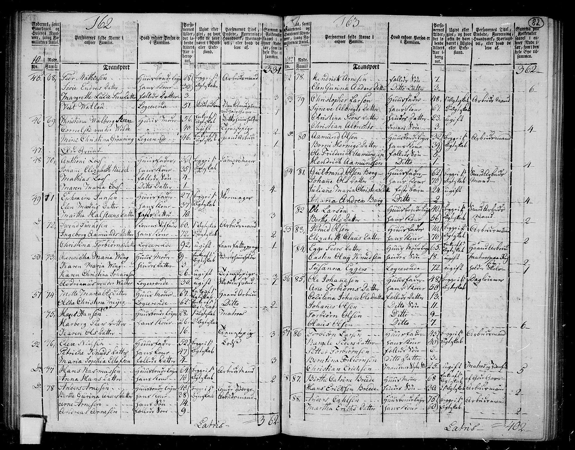 RA, 1801 census for 1301 Bergen, 1801, p. 81b-82a