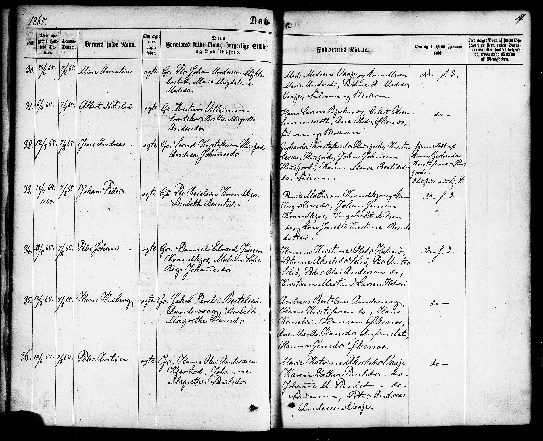 Ministerialprotokoller, klokkerbøker og fødselsregistre - Nordland, AV/SAT-A-1459/872/L1034: Parish register (official) no. 872A09, 1864-1884, p. 13