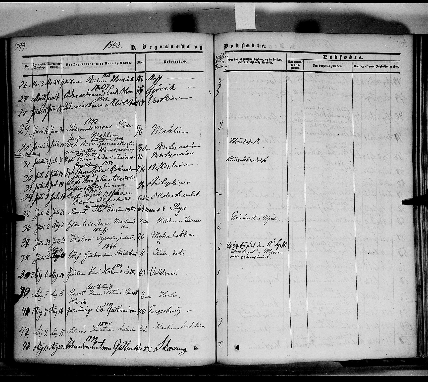 Nes prestekontor, Hedmark, AV/SAH-PREST-020/K/Ka/L0004: Parish register (official) no. 4, 1852-1886, p. 399