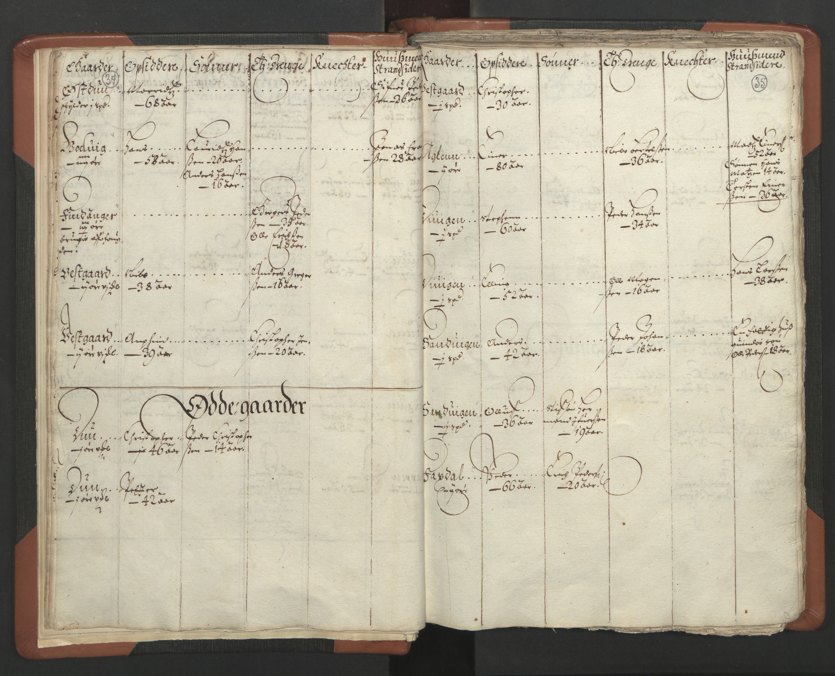 RA, Vicar's Census 1664-1666, no. 34: Namdal deanery, 1664-1666, p. 34-35