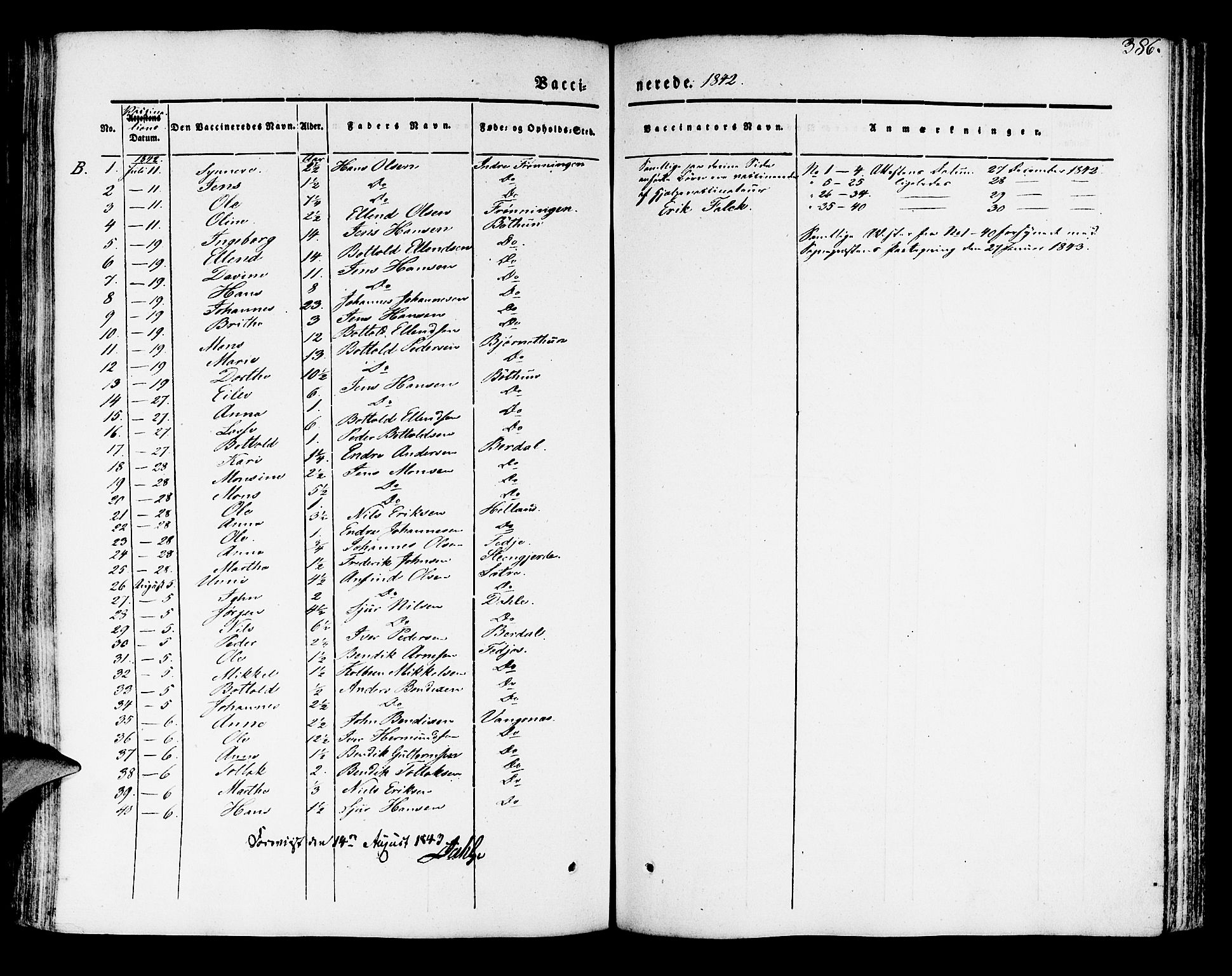 Leikanger sokneprestembete, AV/SAB-A-81001/H/Haa/Haaa/L0007: Parish register (official) no. A 7, 1838-1851, p. 386