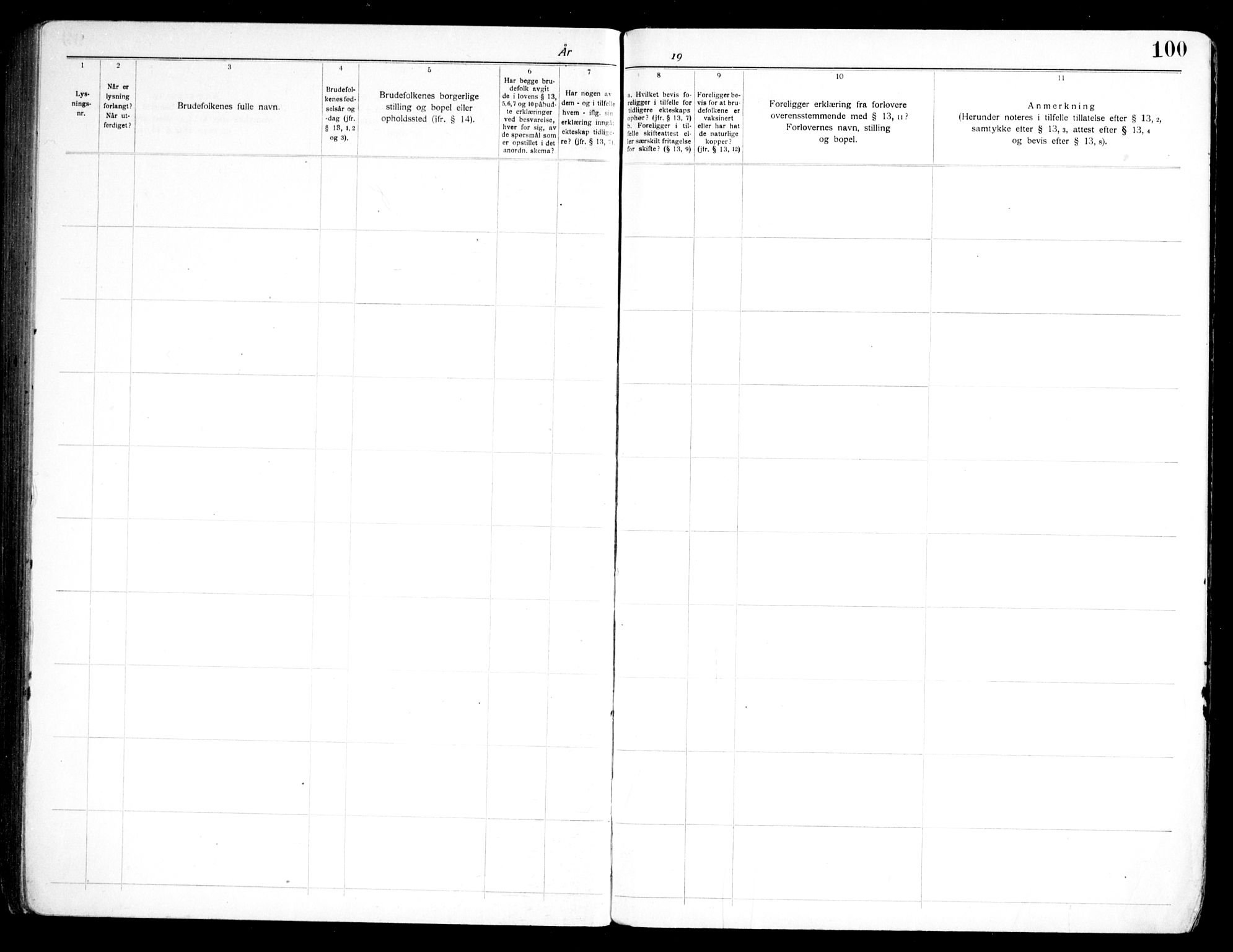 Markus prestekontor Kirkebøker, SAO/A-10830/H/L0002: Banns register no. 2, 1937-1954, p. 100