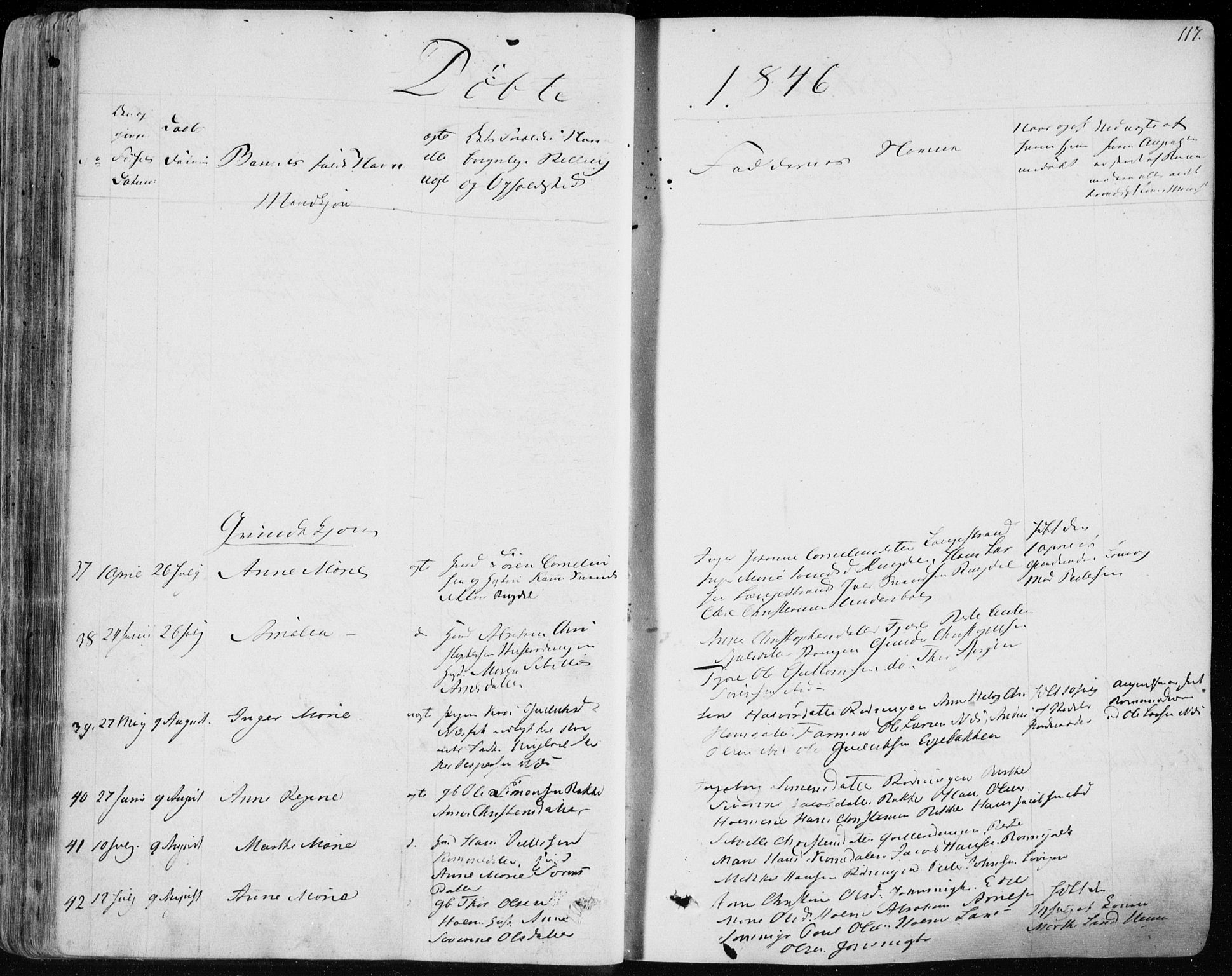 Hedrum kirkebøker, AV/SAKO-A-344/F/Fa/L0005: Parish register (official) no. I 5, 1835-1848, p. 117