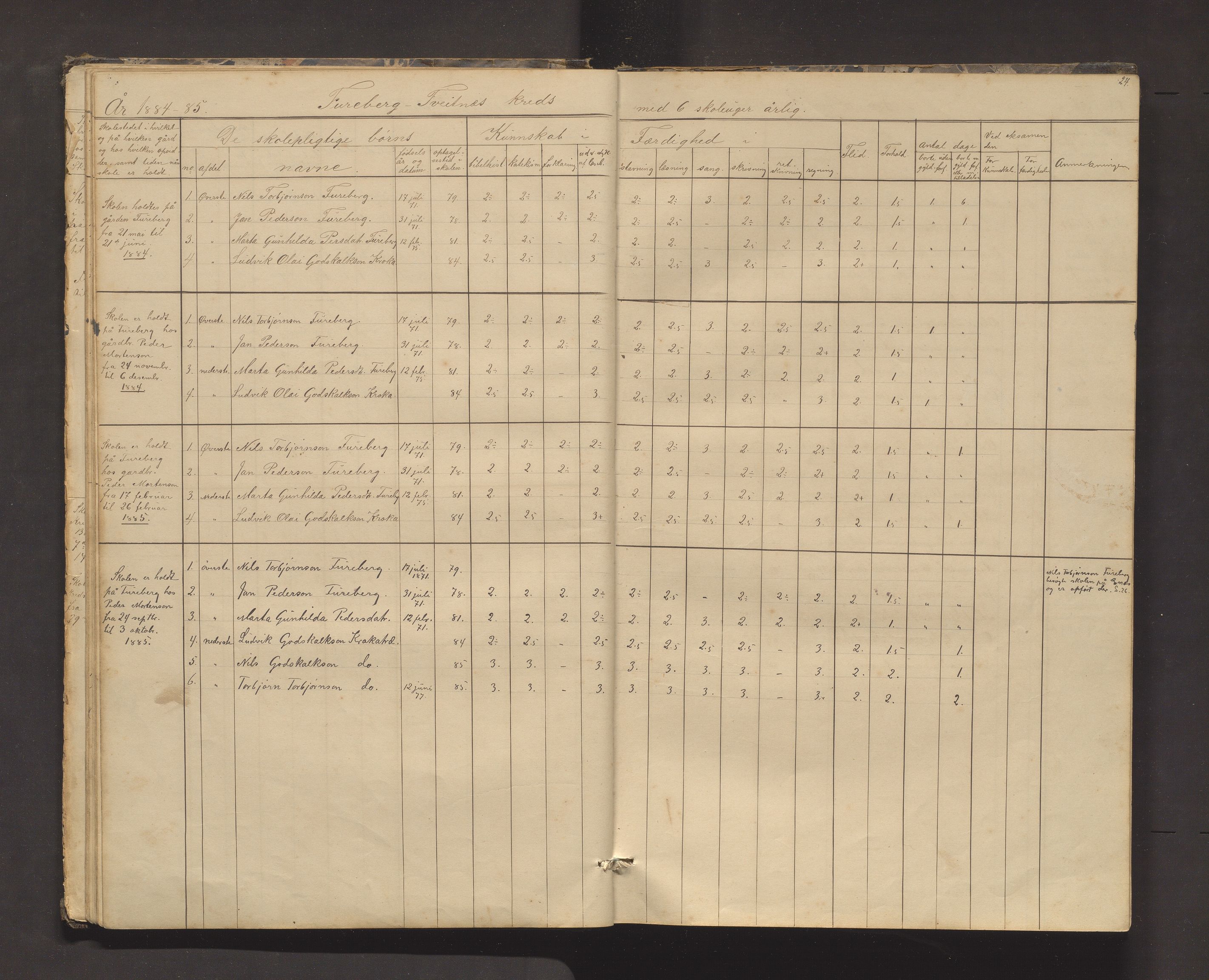 Kvinnherad kommune. Barneskulane, IKAH/1224-231/F/Fd/L0006: Skuleprotokoll for Ænes, Fureberg og Tveitnes, Bondhusbygden og Austrepollen krinsar, 1877-1916, p. 24