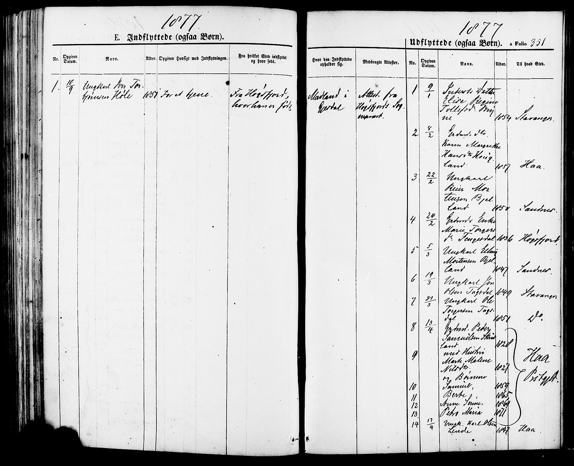 Lye sokneprestkontor, SAST/A-101794/001/30BA/L0008: Parish register (official) no. A 7, 1872-1881, p. 351