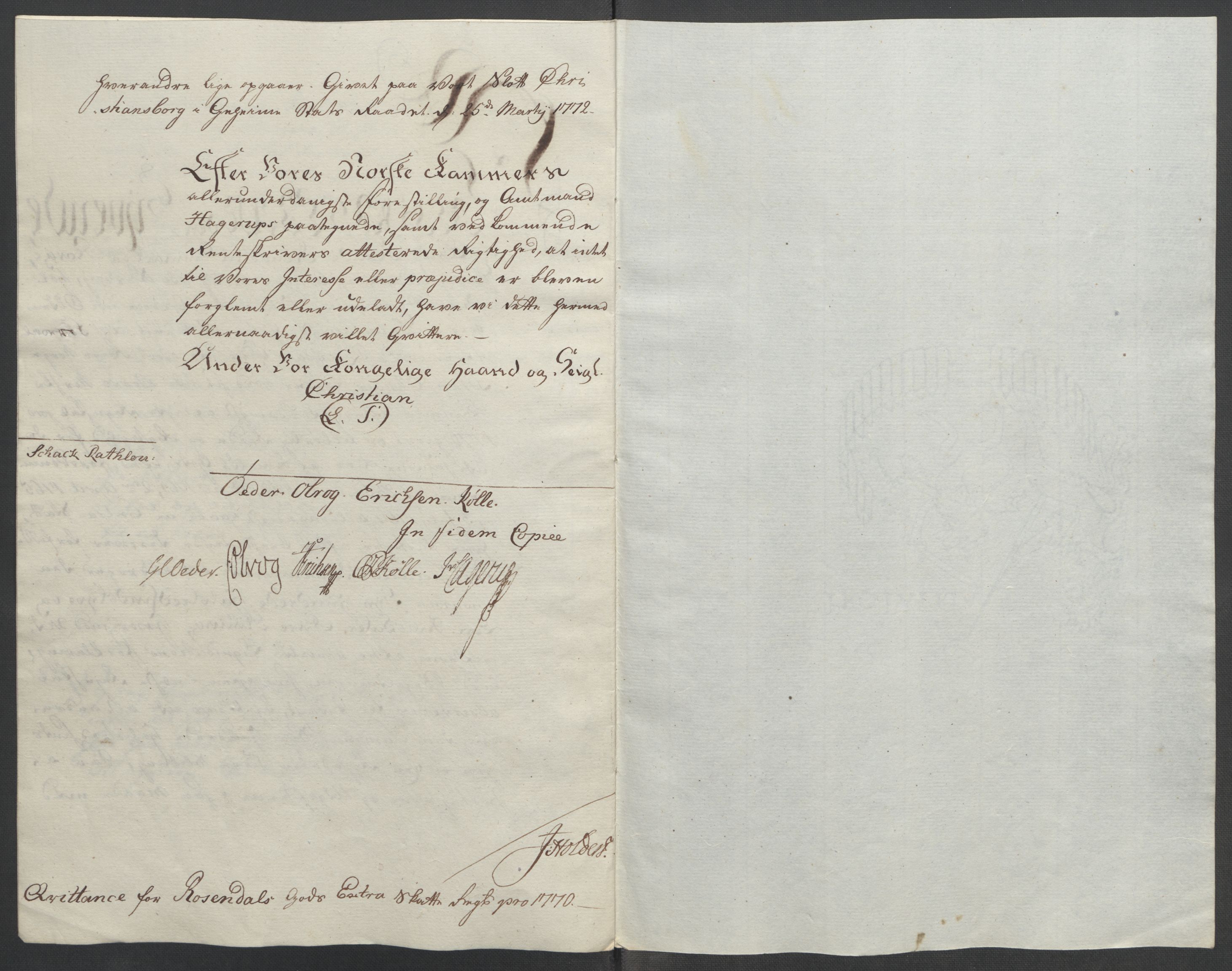 Rentekammeret inntil 1814, Reviderte regnskaper, Fogderegnskap, RA/EA-4092/R49/L3157: Ekstraskatten Rosendal Baroni, 1762-1772, p. 288