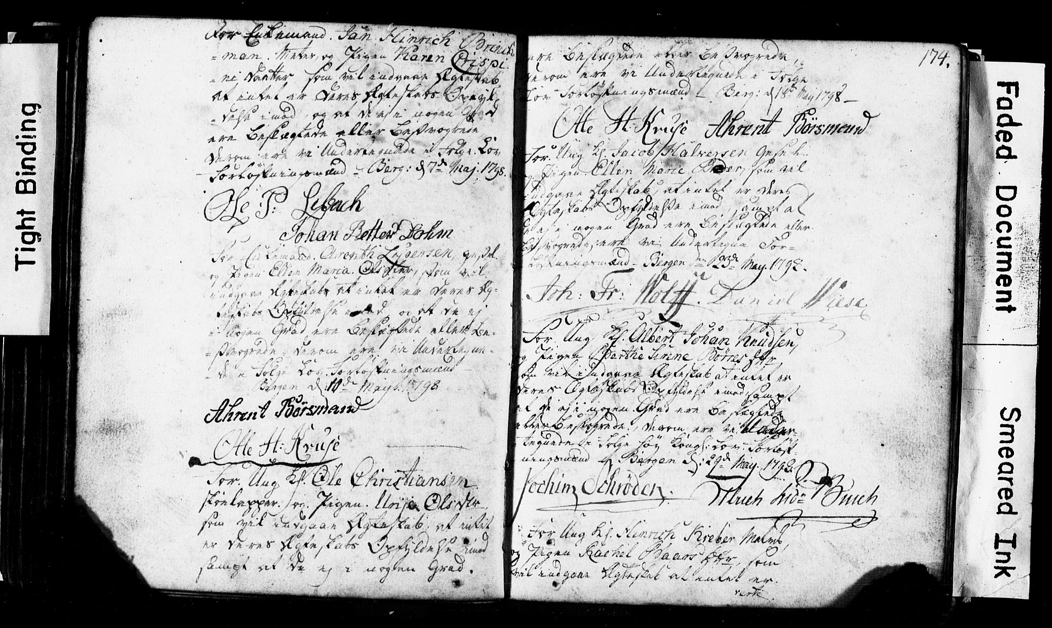 Korskirken sokneprestembete, AV/SAB-A-76101: Best man's statements no. II.5.1, 1776-1816, p. 174