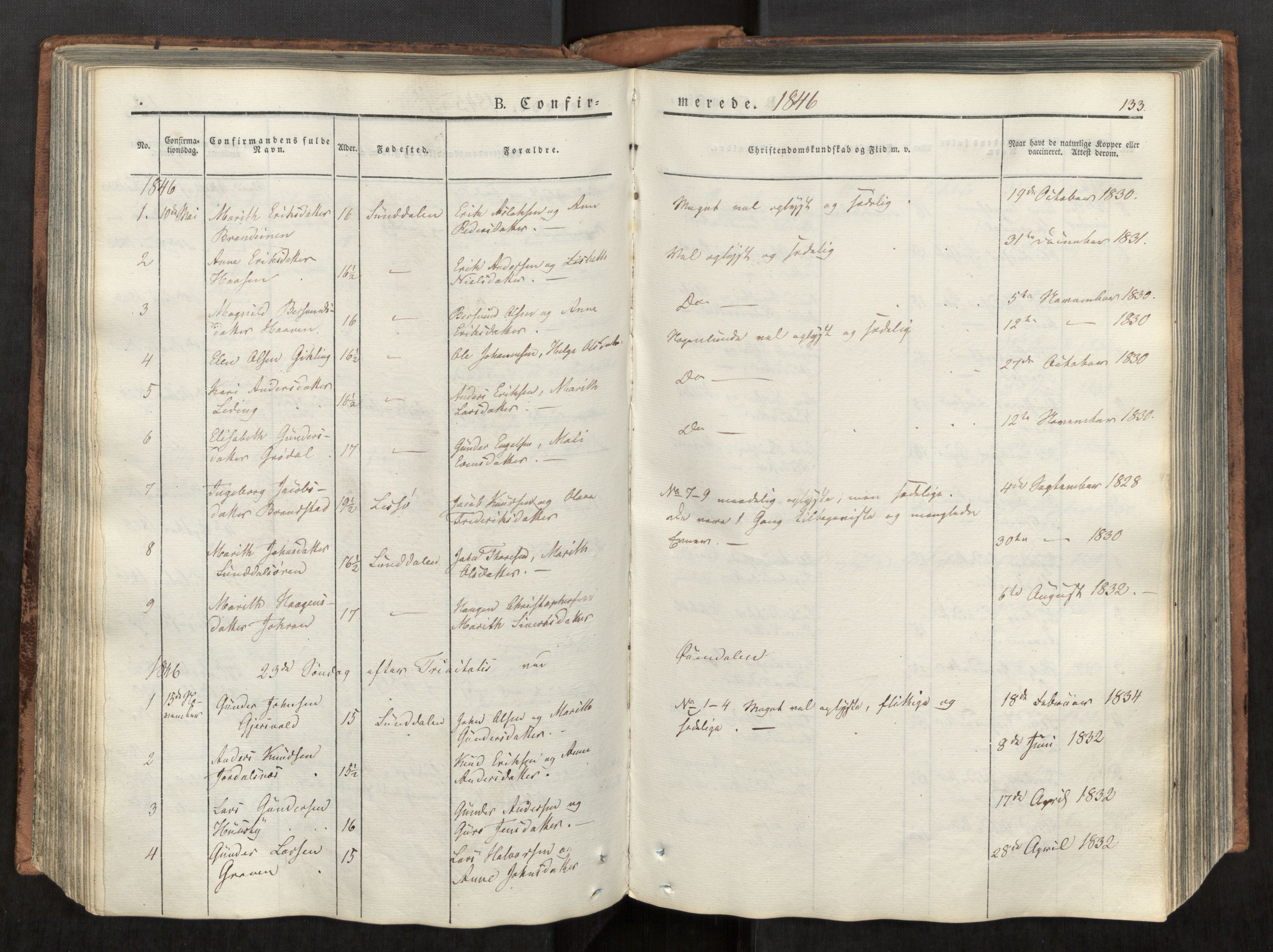 Ministerialprotokoller, klokkerbøker og fødselsregistre - Møre og Romsdal, AV/SAT-A-1454/590/L1012: Parish register (official) no. 590A04, 1832-1846, p. 133