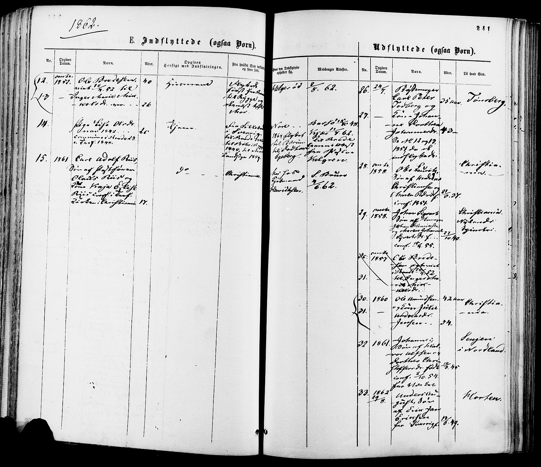 Moss prestekontor Kirkebøker, AV/SAO-A-2003/F/Fa/L0009: Parish register (official) no. I 9, 1861-1869, p. 241