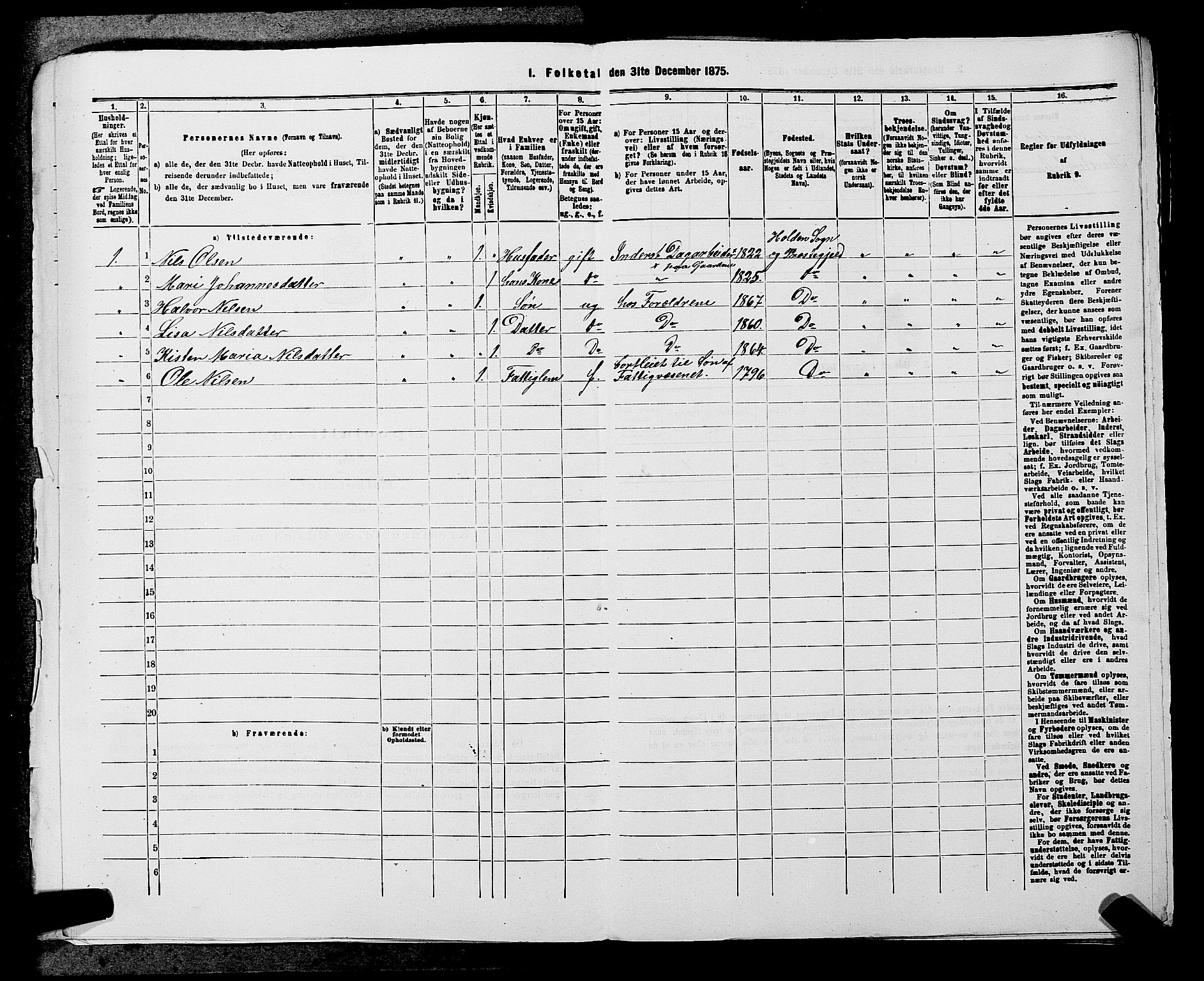 SAKO, 1875 census for 0819P Holla, 1875, p. 969