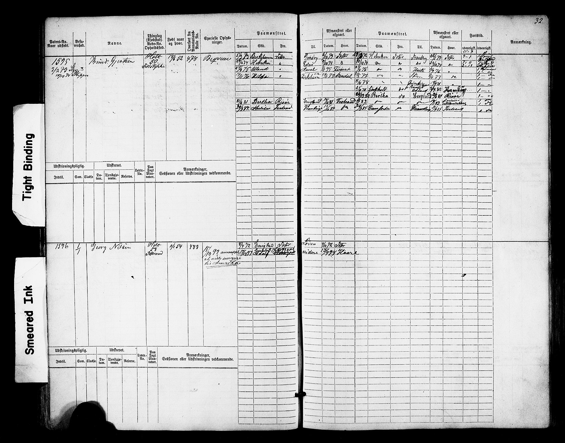 Tvedestrand mønstringskrets, AV/SAK-2031-0011/F/Fb/L0017: Hovedrulle nr 1533-2288, U-33, 1874-1882, p. 33