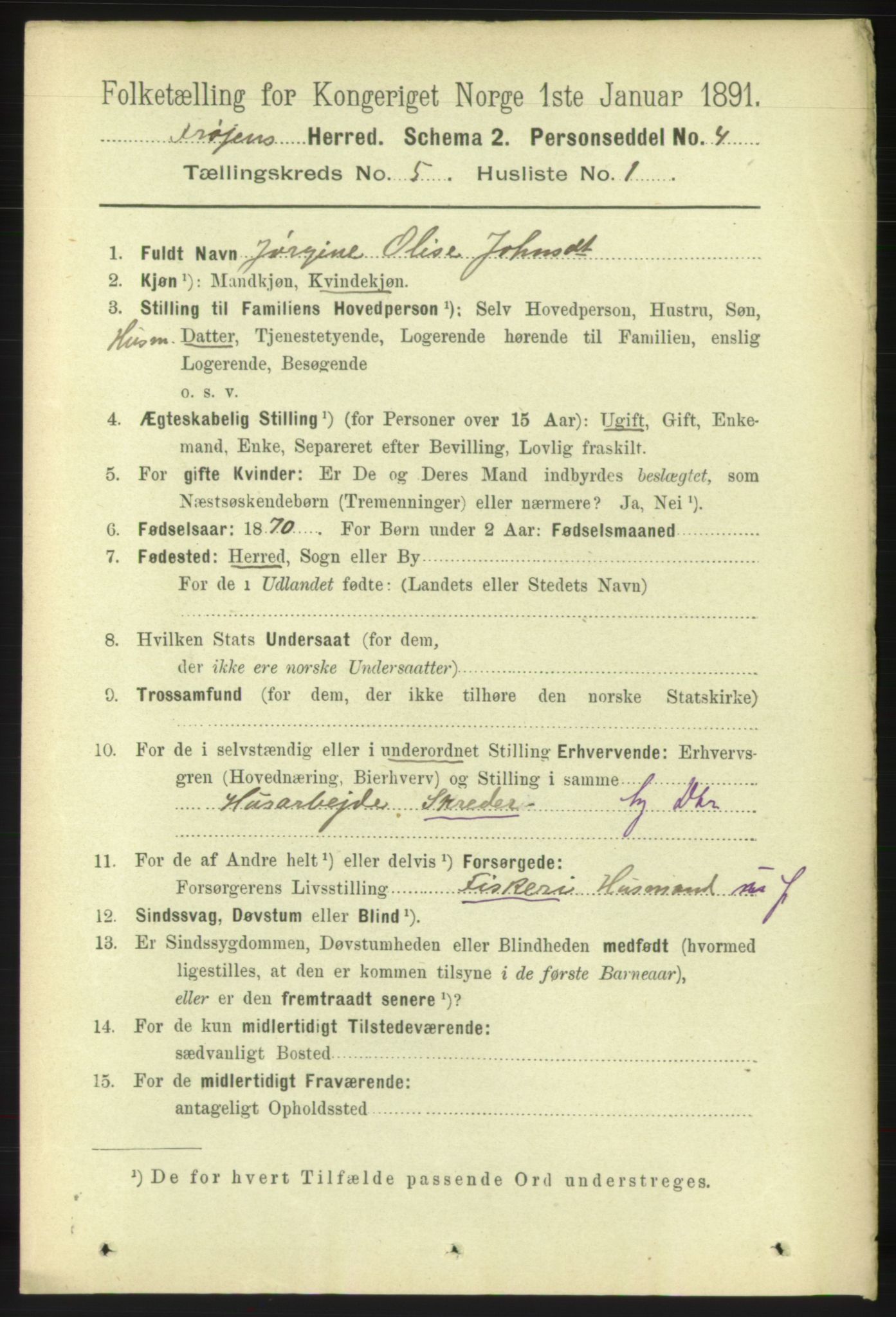 RA, 1891 census for 1619 Frøya, 1891, p. 3361