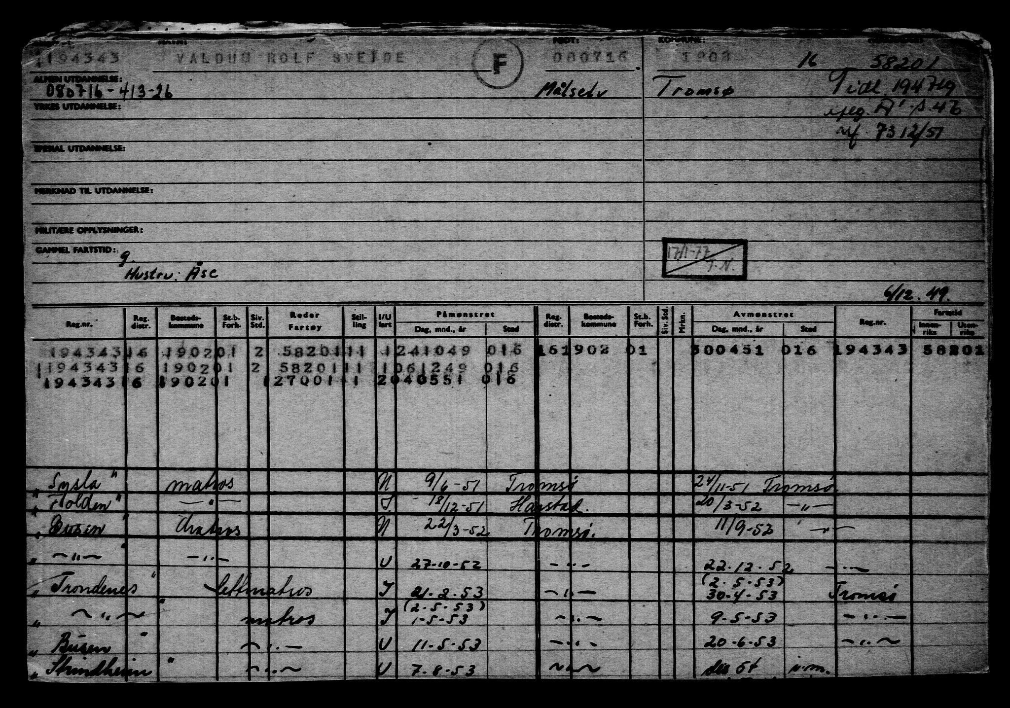 Direktoratet for sjømenn, AV/RA-S-3545/G/Gb/L0140: Hovedkort, 1916, p. 614