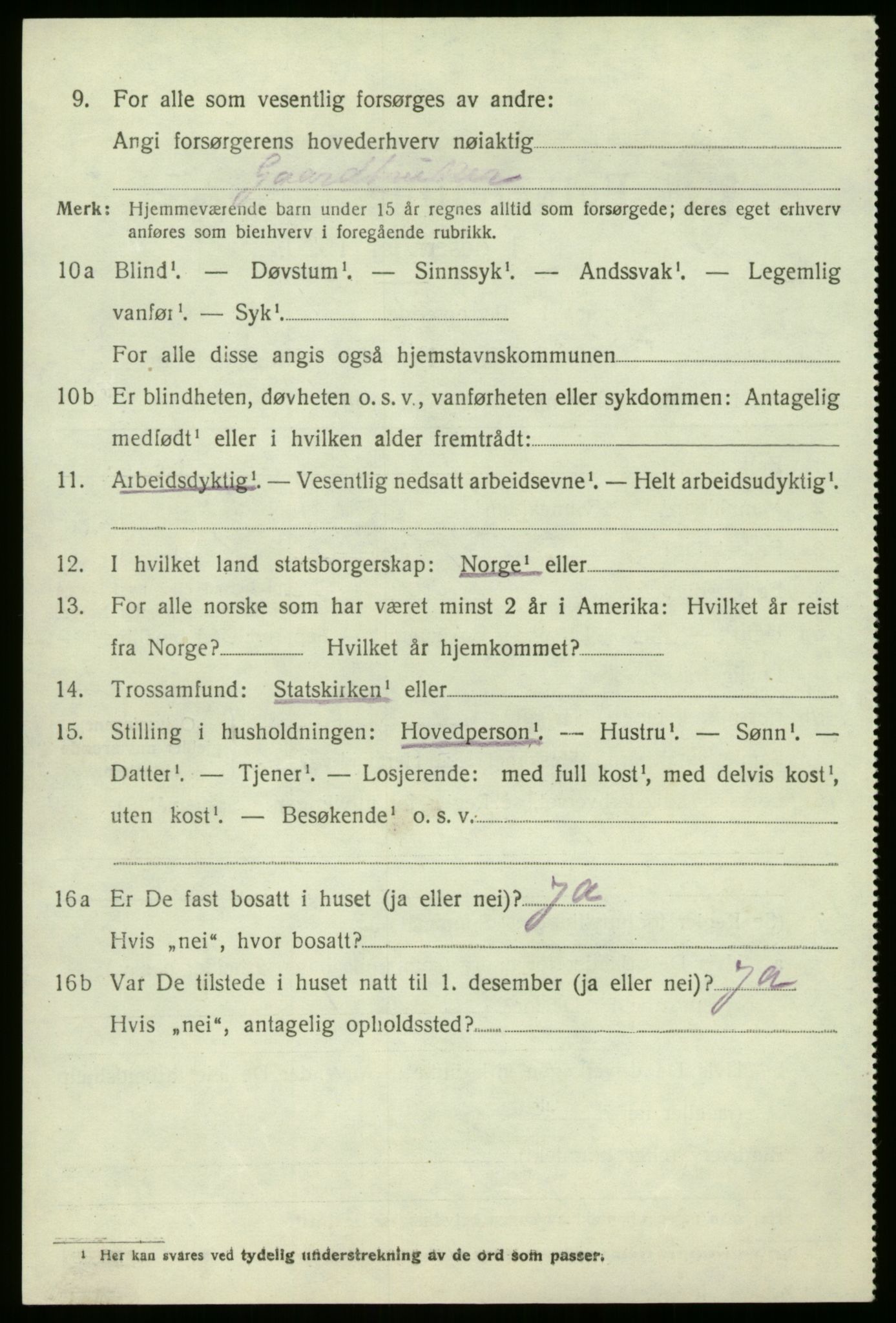 SAB, 1920 census for Gaular, 1920, p. 3453