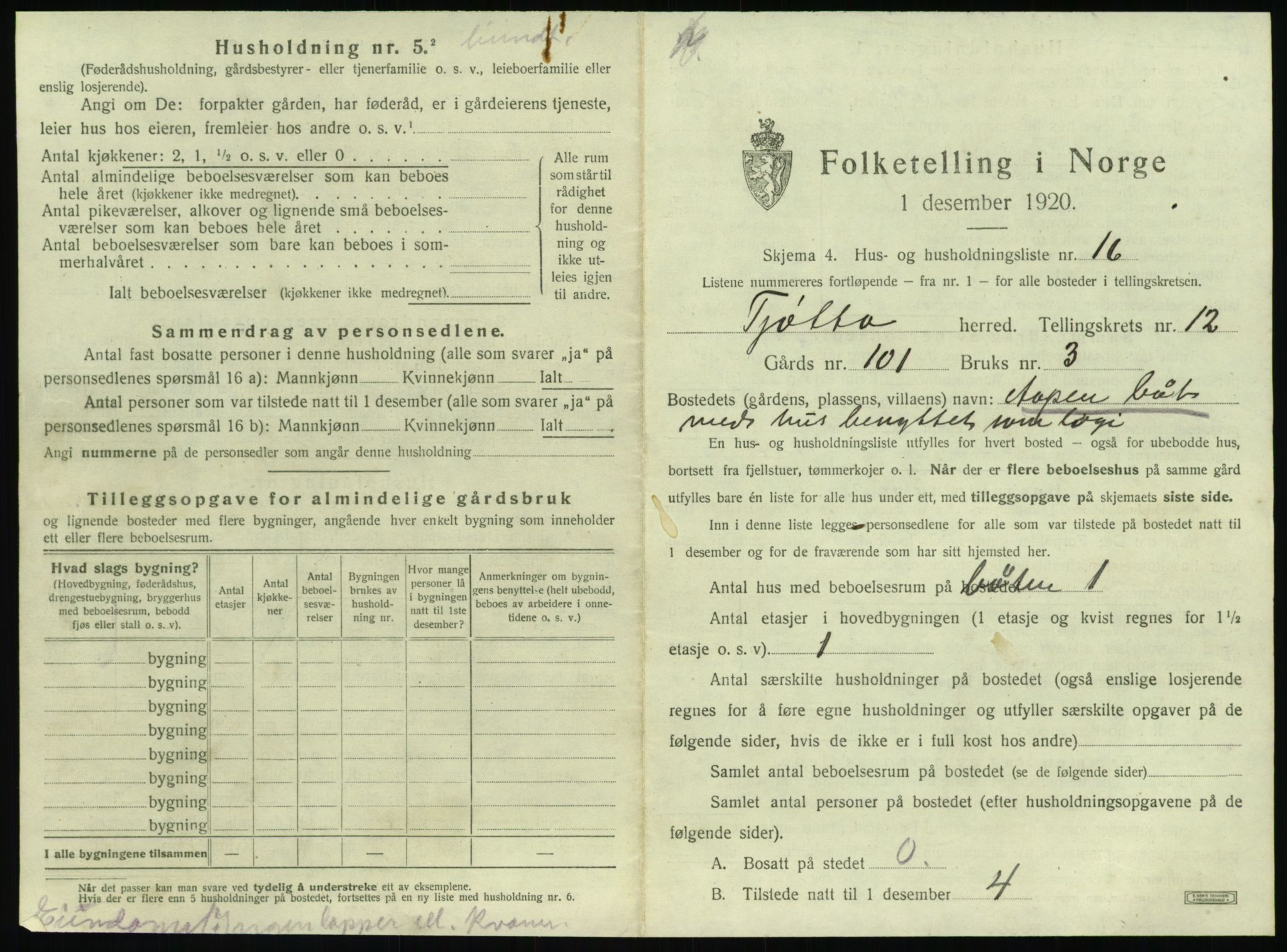 SAT, 1920 census for Tjøtta, 1920, p. 715