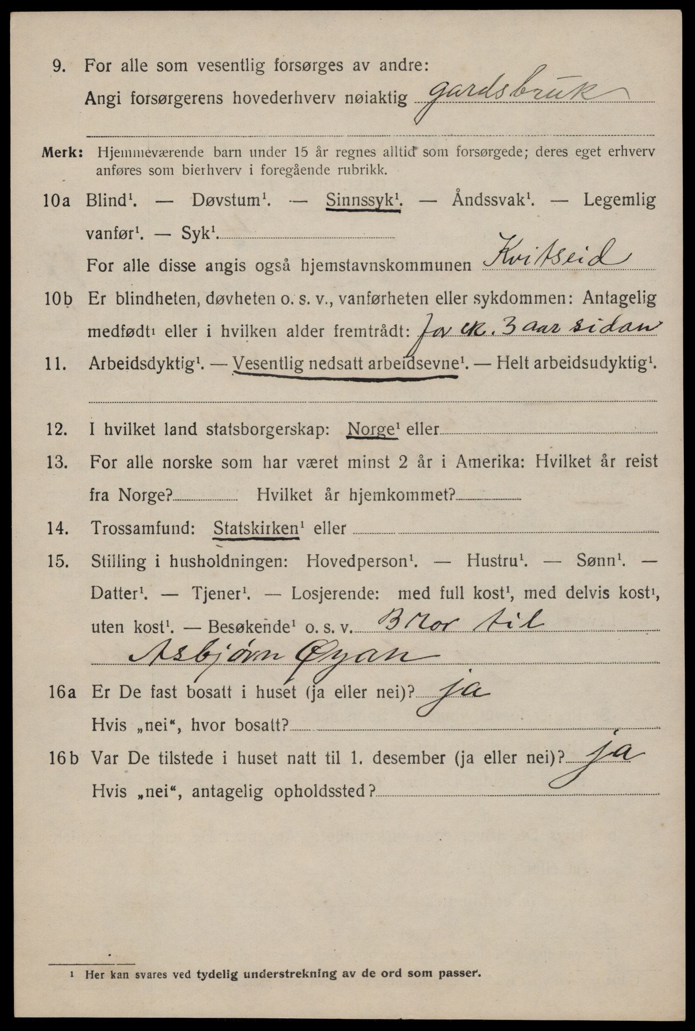 SAKO, 1920 census for Kviteseid, 1920, p. 6200