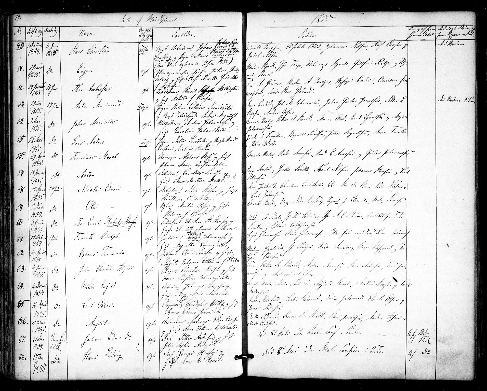 Halden prestekontor Kirkebøker, AV/SAO-A-10909/F/Fa/L0006: Parish register (official) no. I 6, 1845-1856, p. 79