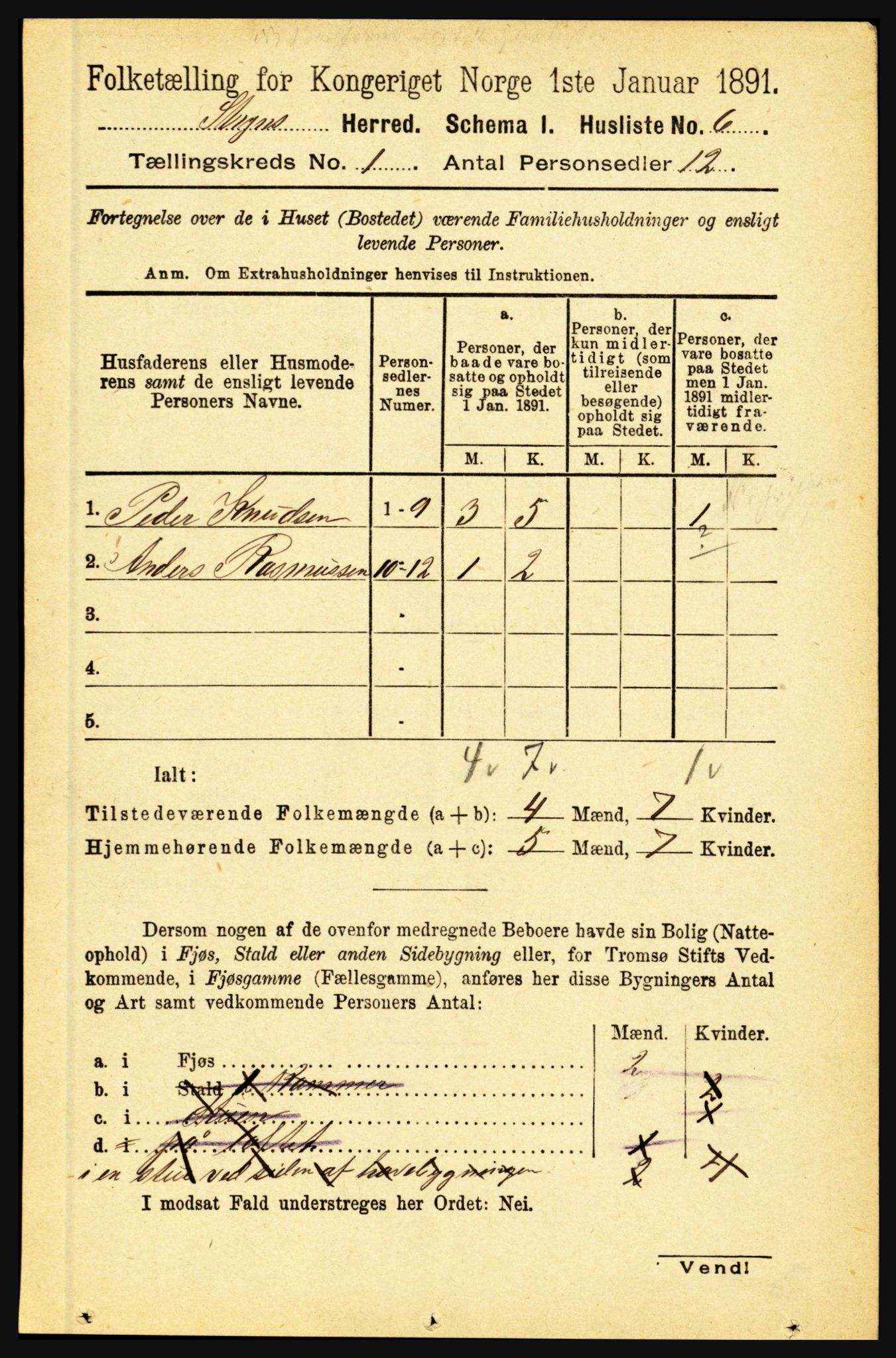 RA, 1891 census for 1448 Stryn, 1891, p. 34