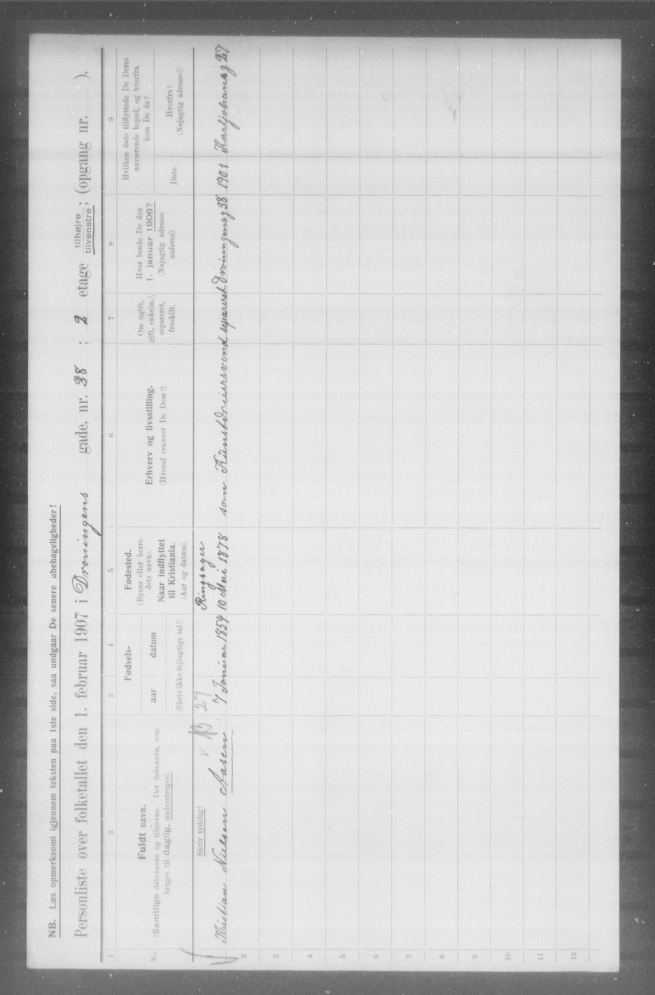 OBA, Municipal Census 1907 for Kristiania, 1907, p. 8867