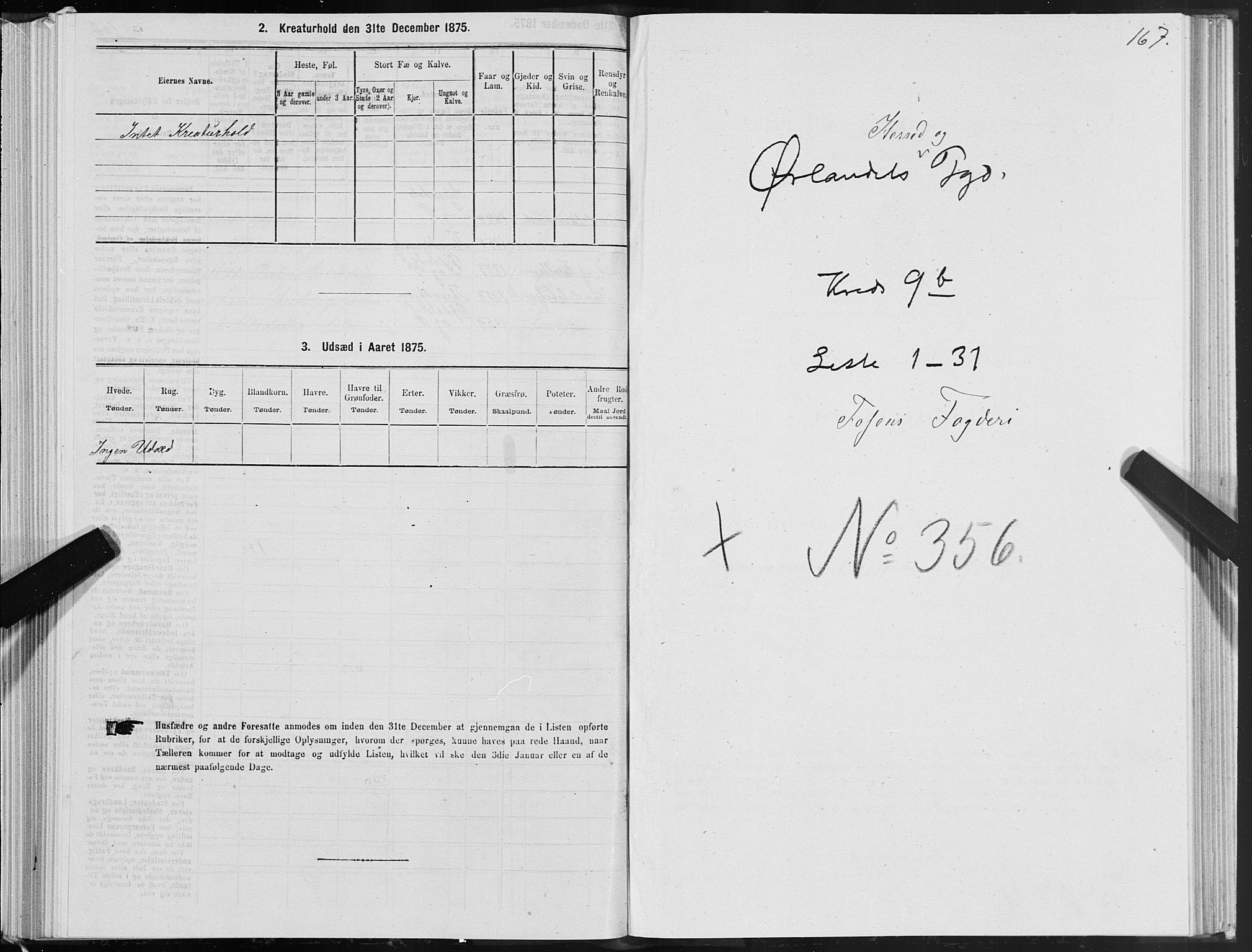 SAT, 1875 census for 1621P Ørland, 1875, p. 6167