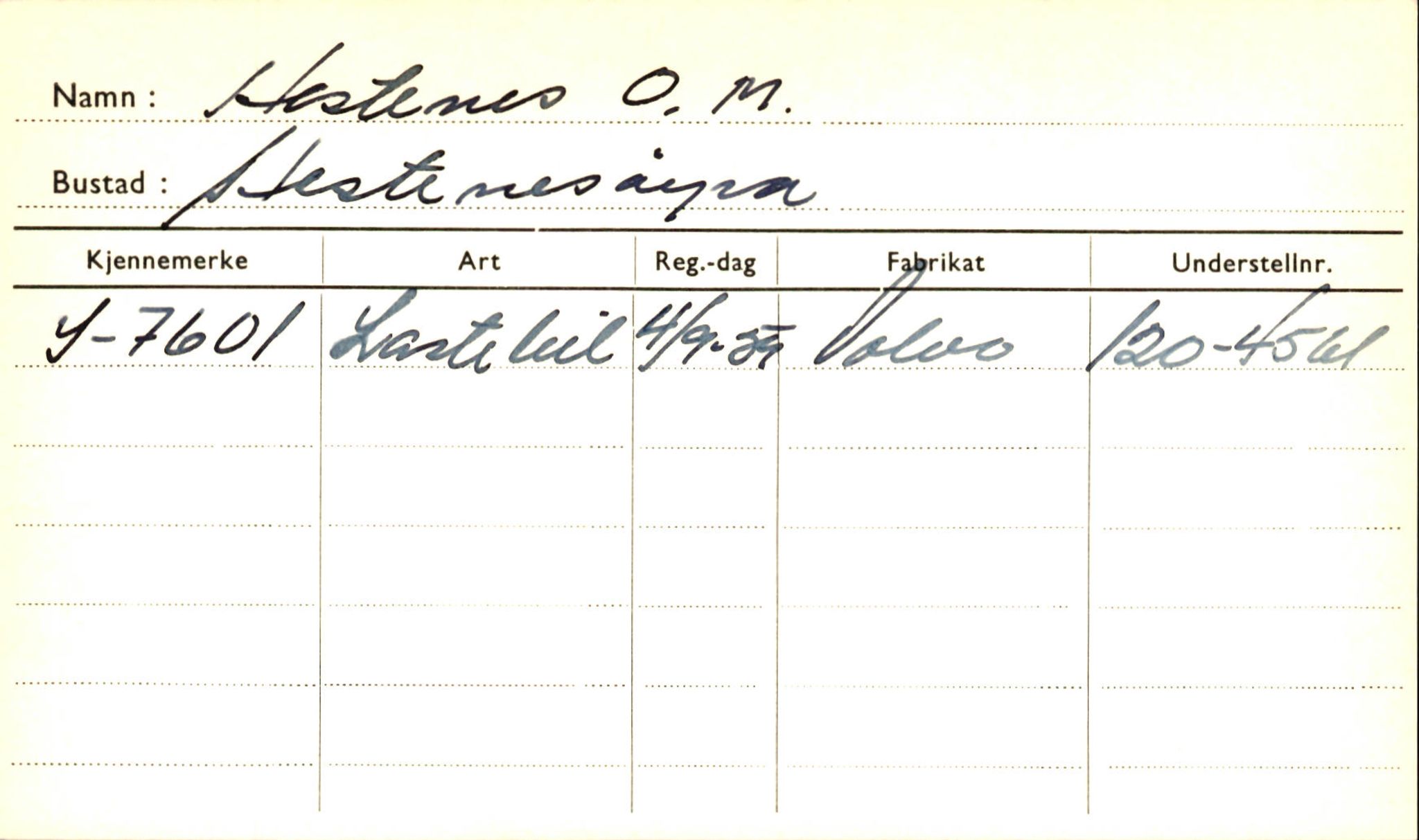 Statens vegvesen, Sogn og Fjordane vegkontor, SAB/A-5301/4/F/L0001A: Eigarregister Fjordane til 1.6.1961, 1930-1961, p. 435