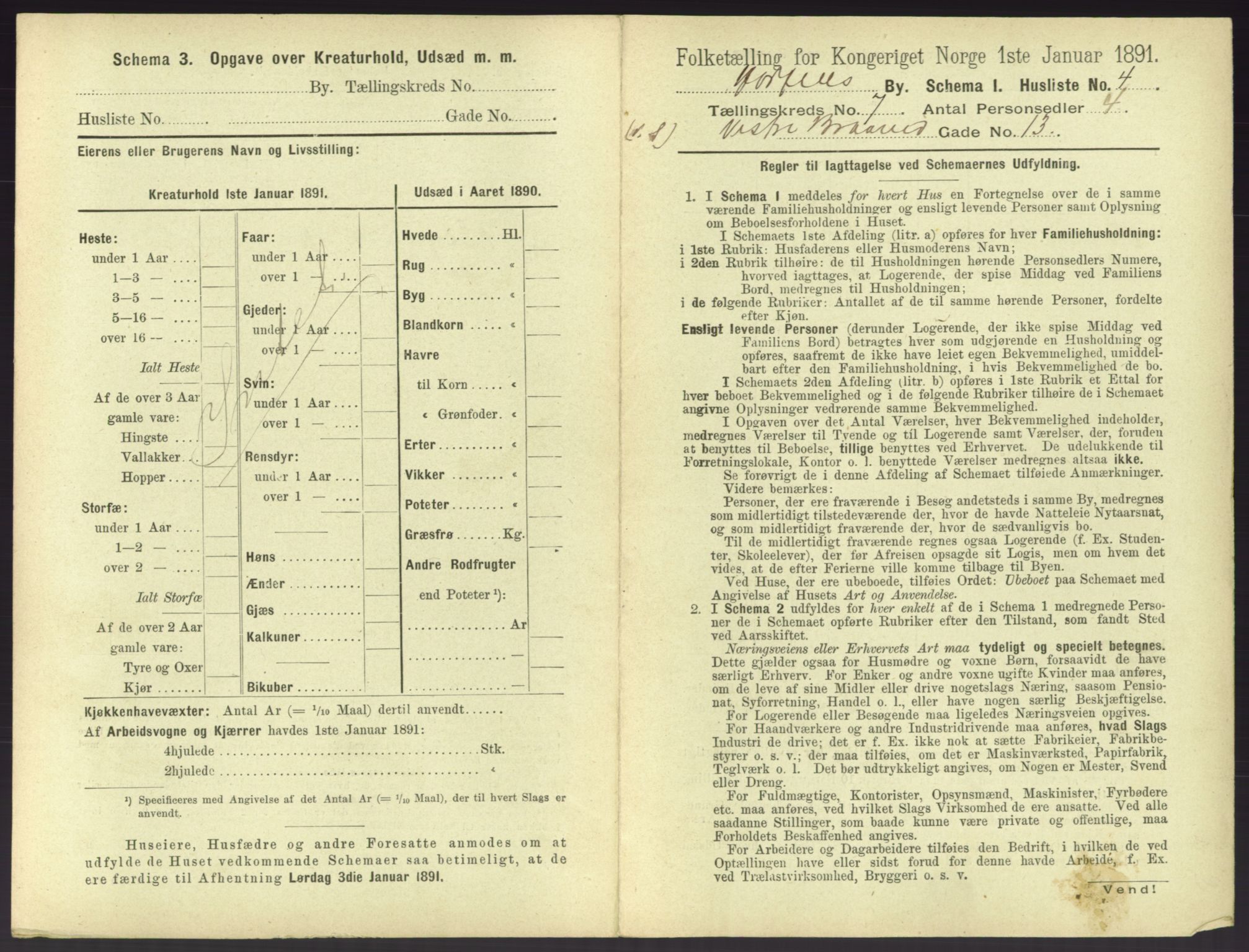 RA, 1891 census for 0703 Horten, 1891, p. 713