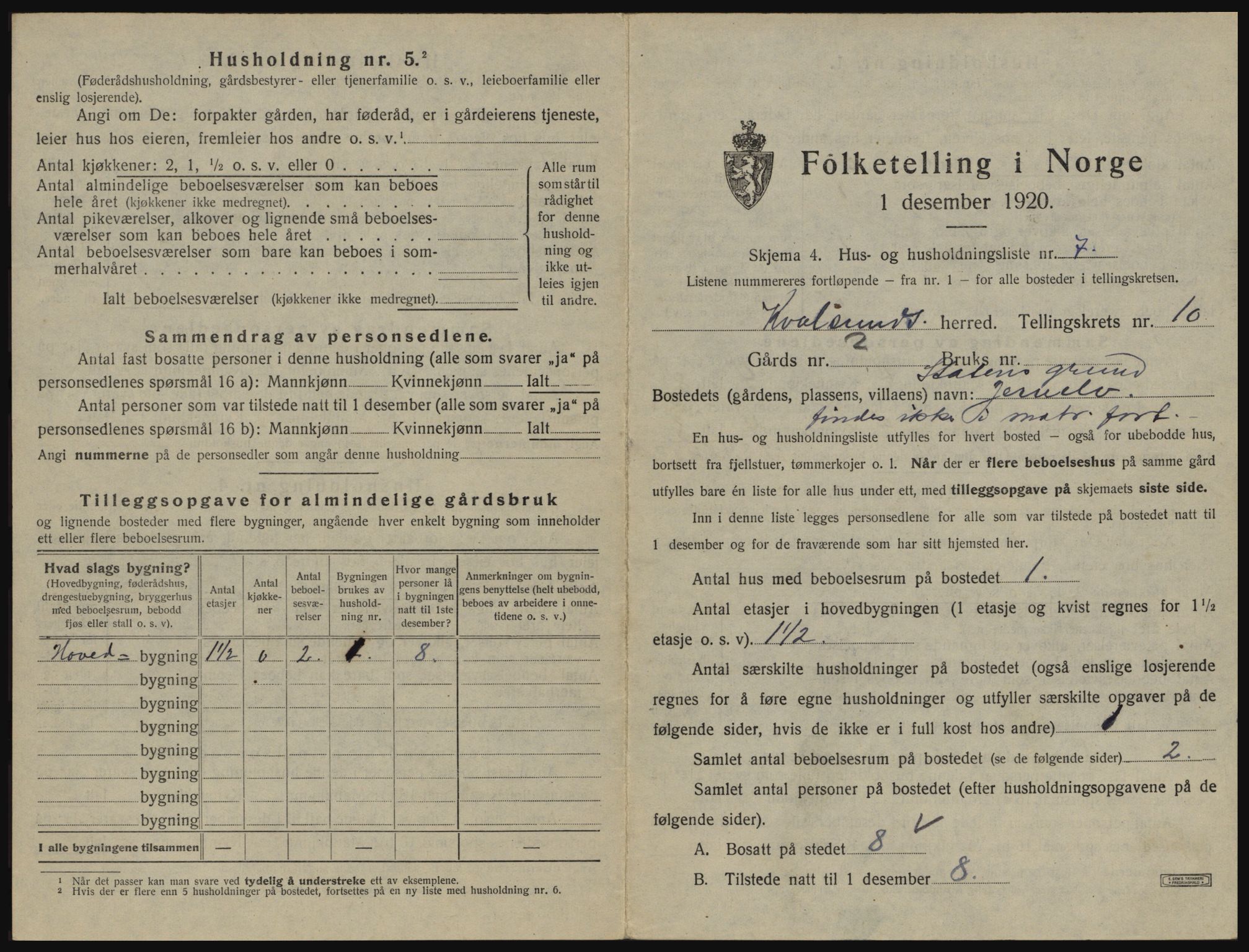 SATØ, 1920 census for , 1920, p. 446