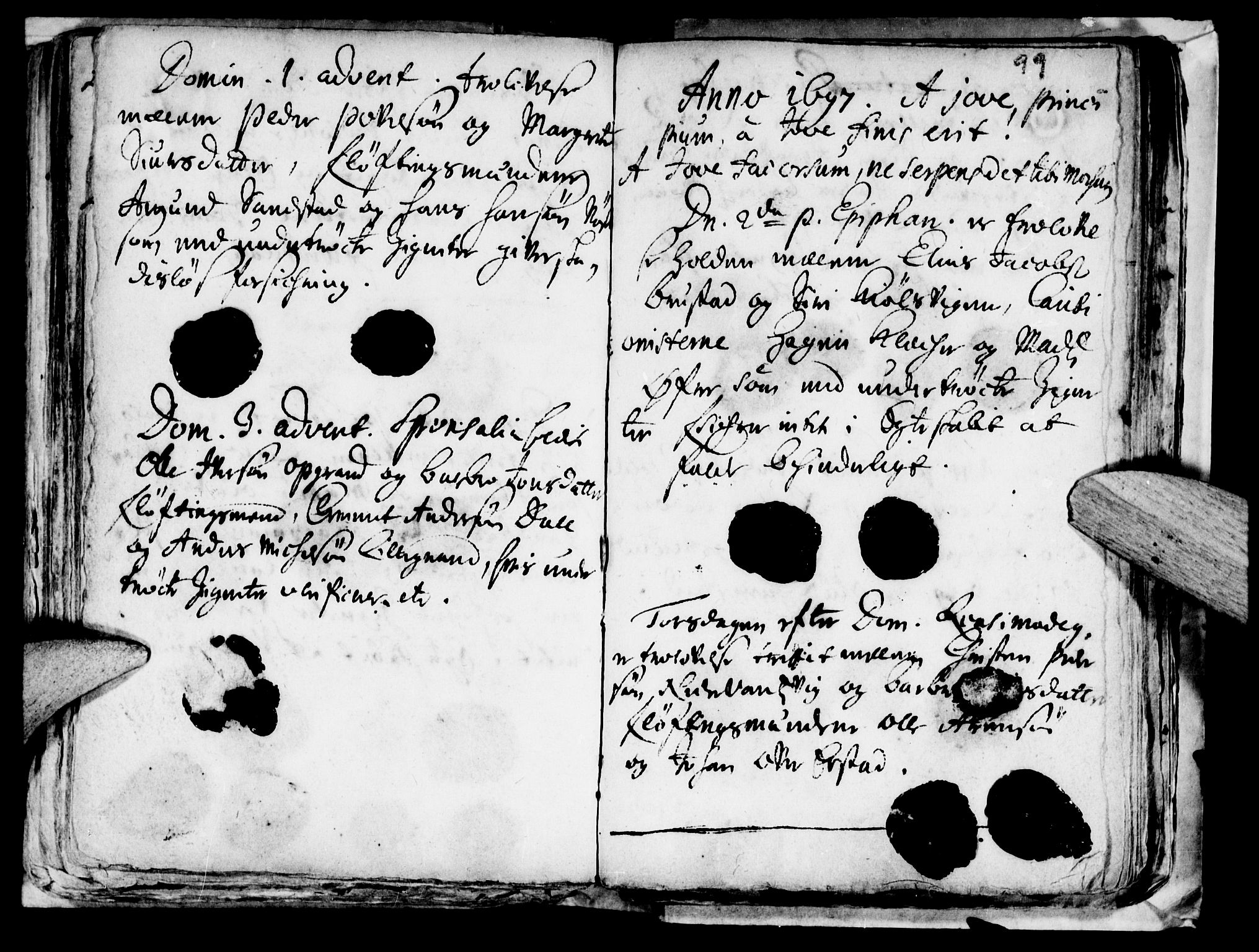 Ministerialprotokoller, klokkerbøker og fødselsregistre - Nord-Trøndelag, SAT/A-1458/722/L0214: Parish register (official) no. 722A01, 1692-1718, p. 99