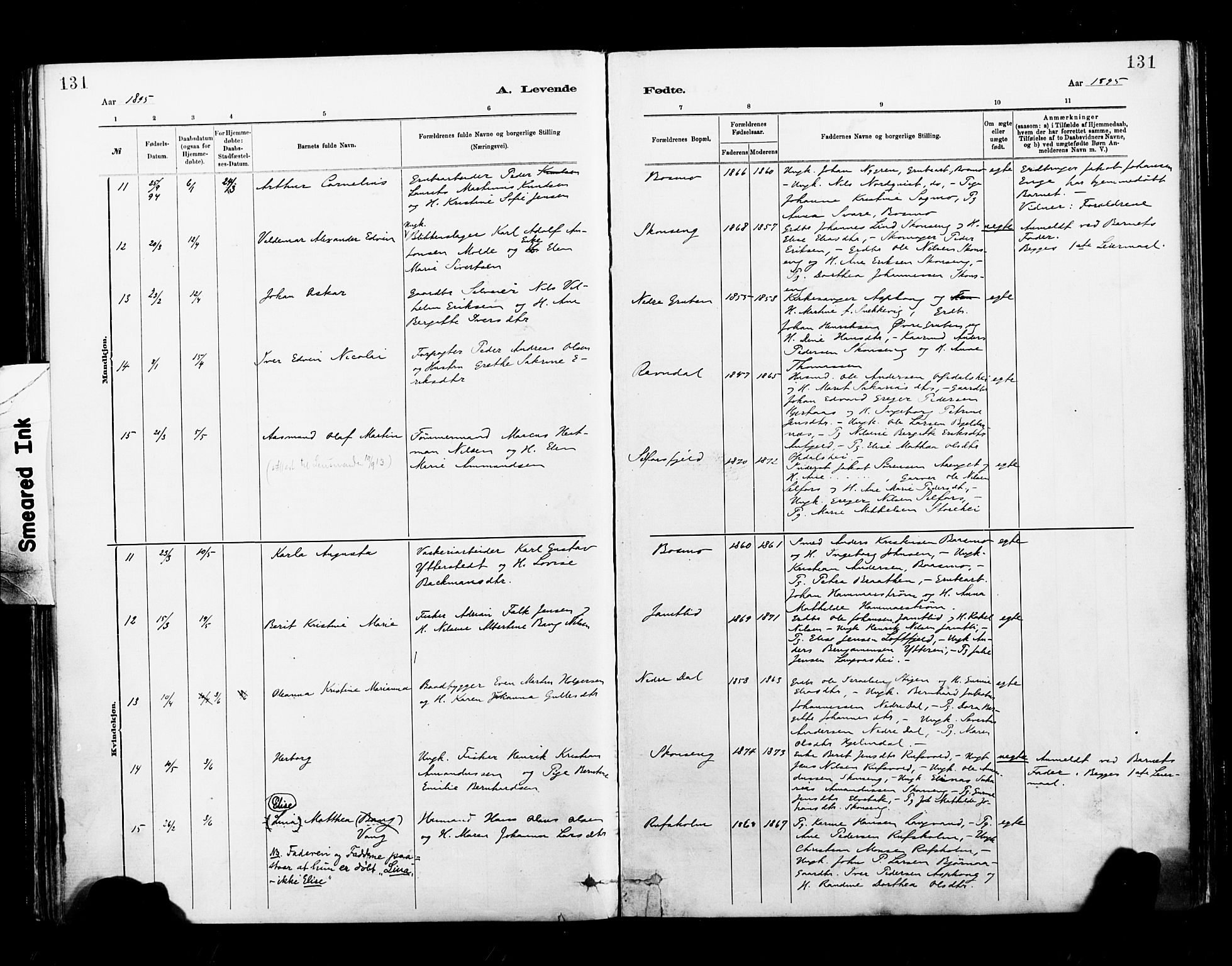 Ministerialprotokoller, klokkerbøker og fødselsregistre - Nordland, AV/SAT-A-1459/827/L0400: Parish register (official) no. 827A12, 1883-1903, p. 131