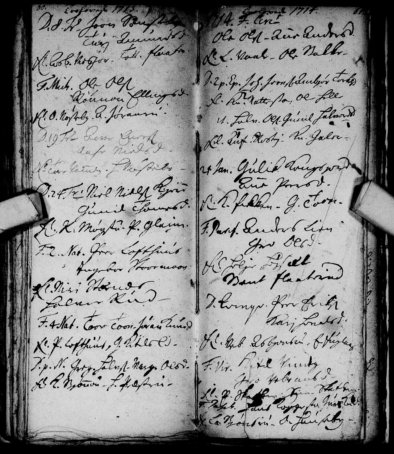 Nore kirkebøker, SAKO/A-238/F/Fc/L0001: Parish register (official) no. III 1, 1696-1714, p. 60-61