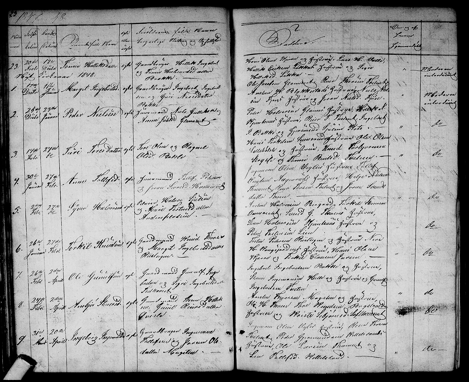 Rollag kirkebøker, SAKO/A-240/G/Gb/L0001: Parish register (copy) no. II 1, 1836-1877, p. 23